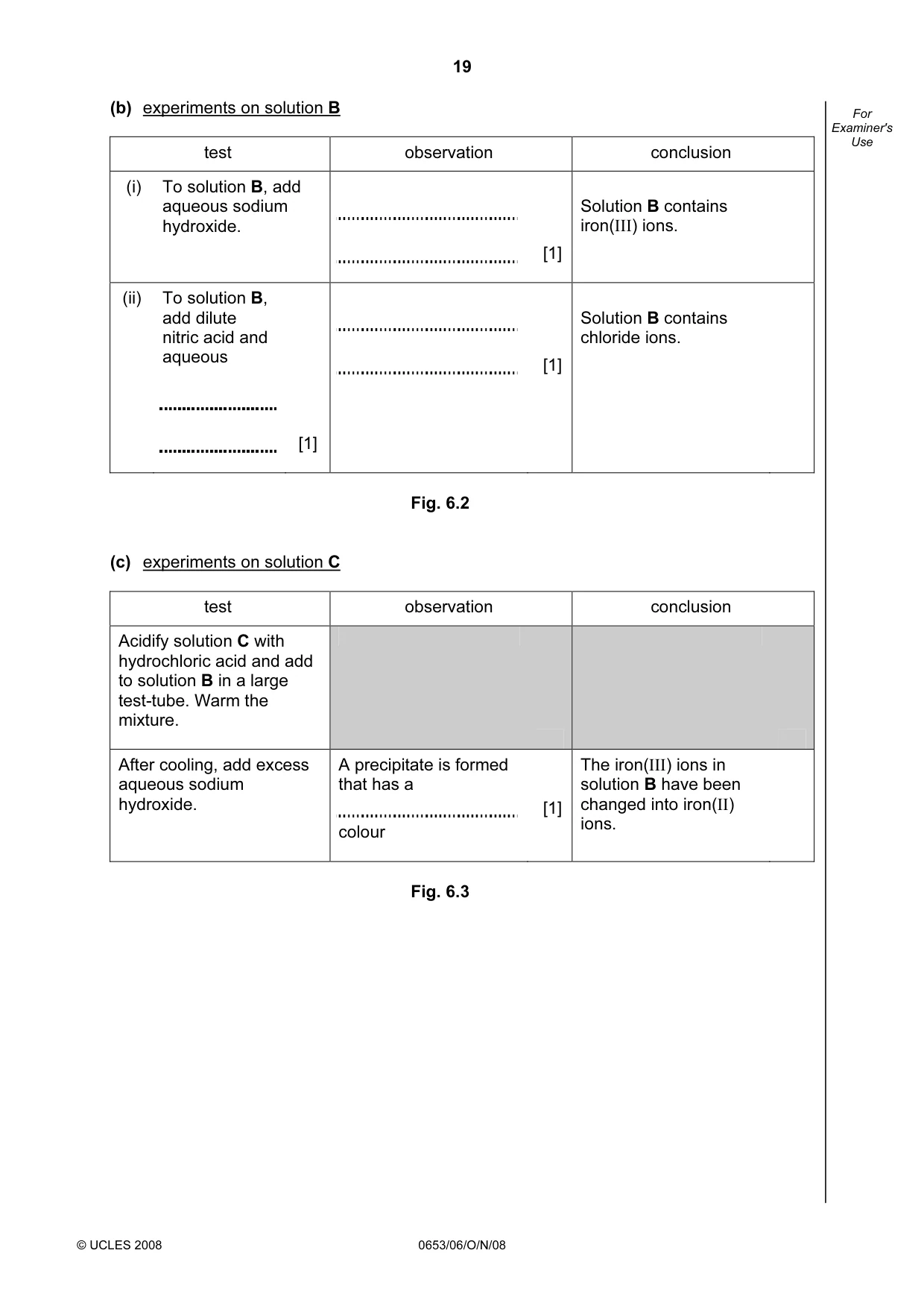 Cambridge IGCSE Science - Combined 0653 2008 Oct/Nov Paper 6 · Variant 1 question paper, page 19 of 20