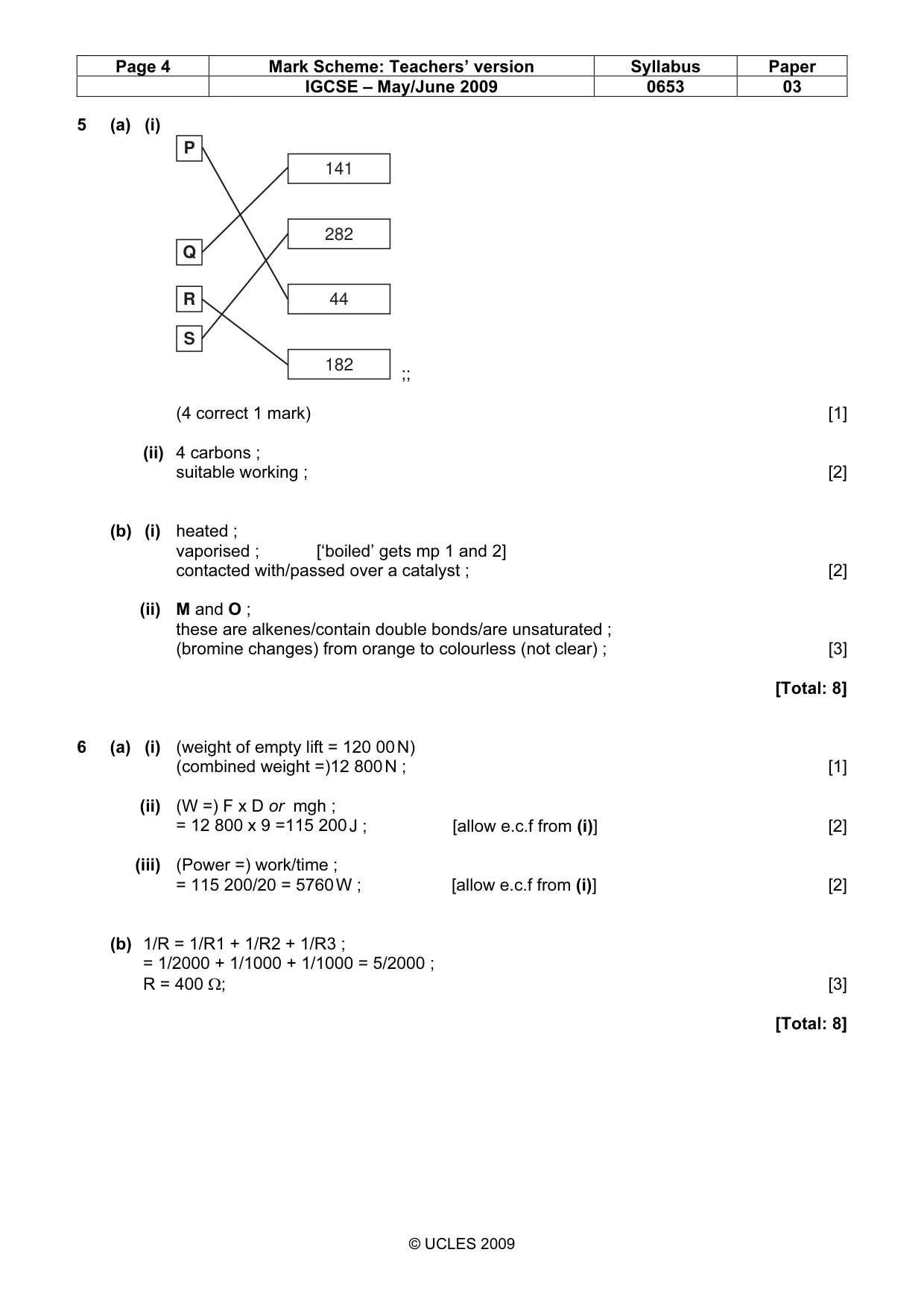 Mark scheme, page 4 of 6