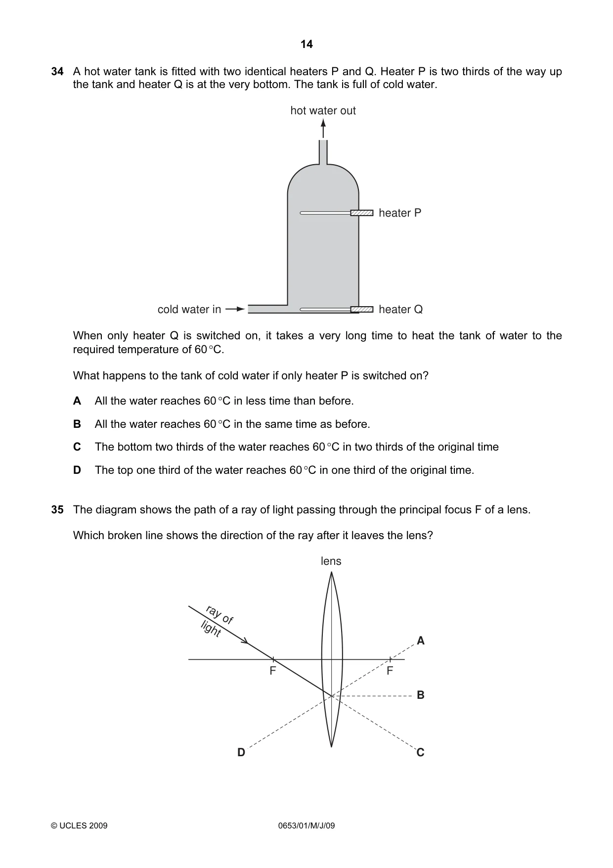 Cambridge IGCSE Science - Combined 0653 2009 May/June Paper 1 · Variant 1 question paper, page 14 of 20