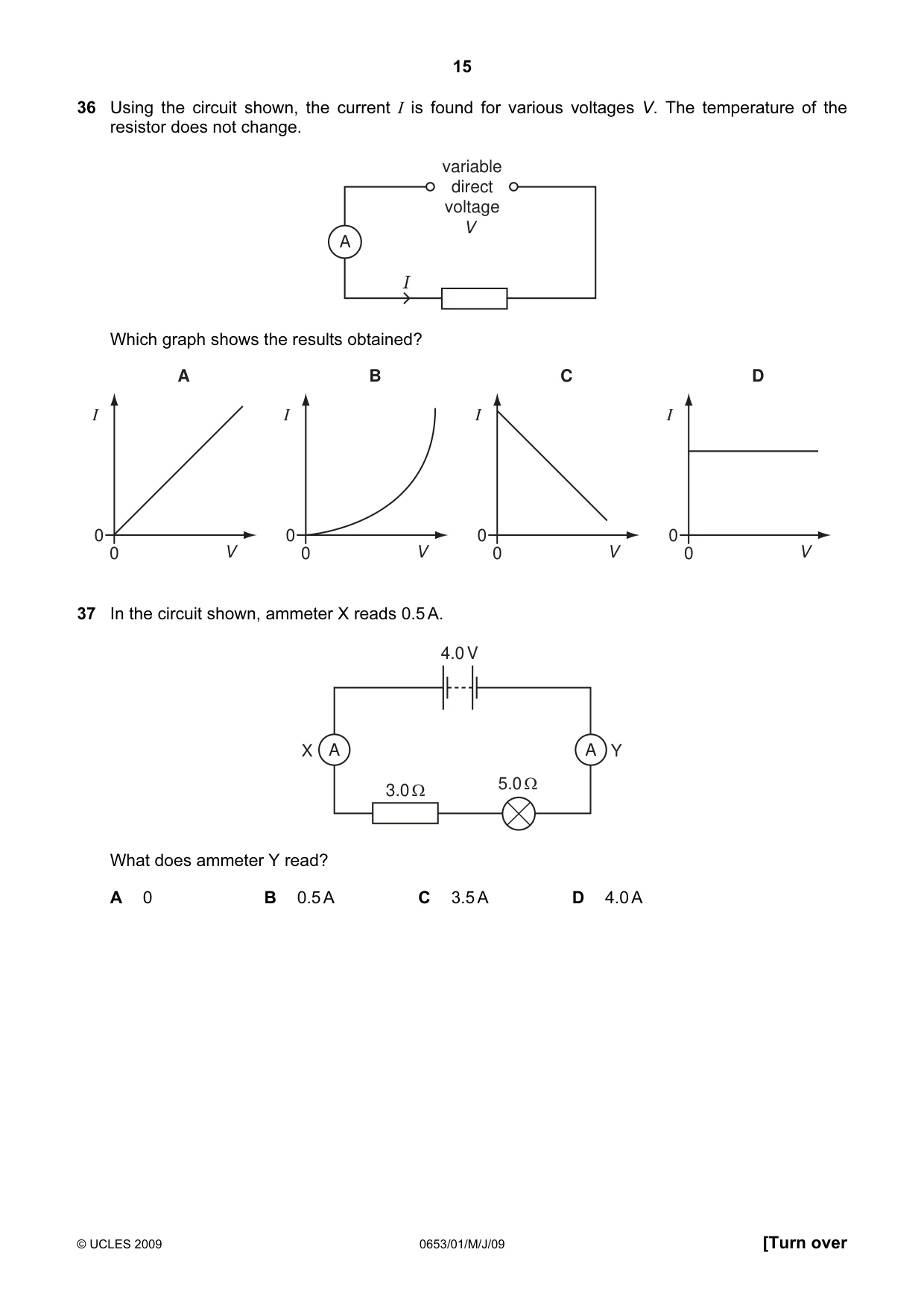 Cambridge IGCSE Science - Combined 0653 2009 May/June Paper 1 · Variant 1 question paper, page 15 of 20