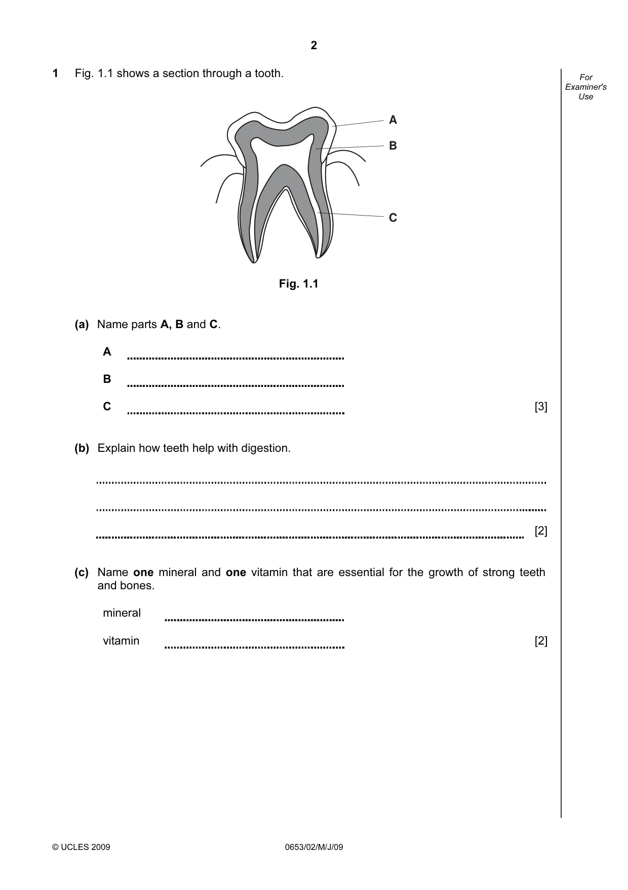 Cambridge IGCSE Science - Combined 0653 2009 May/June Paper 2 · Variant 1 question paper, page 2 of 24
