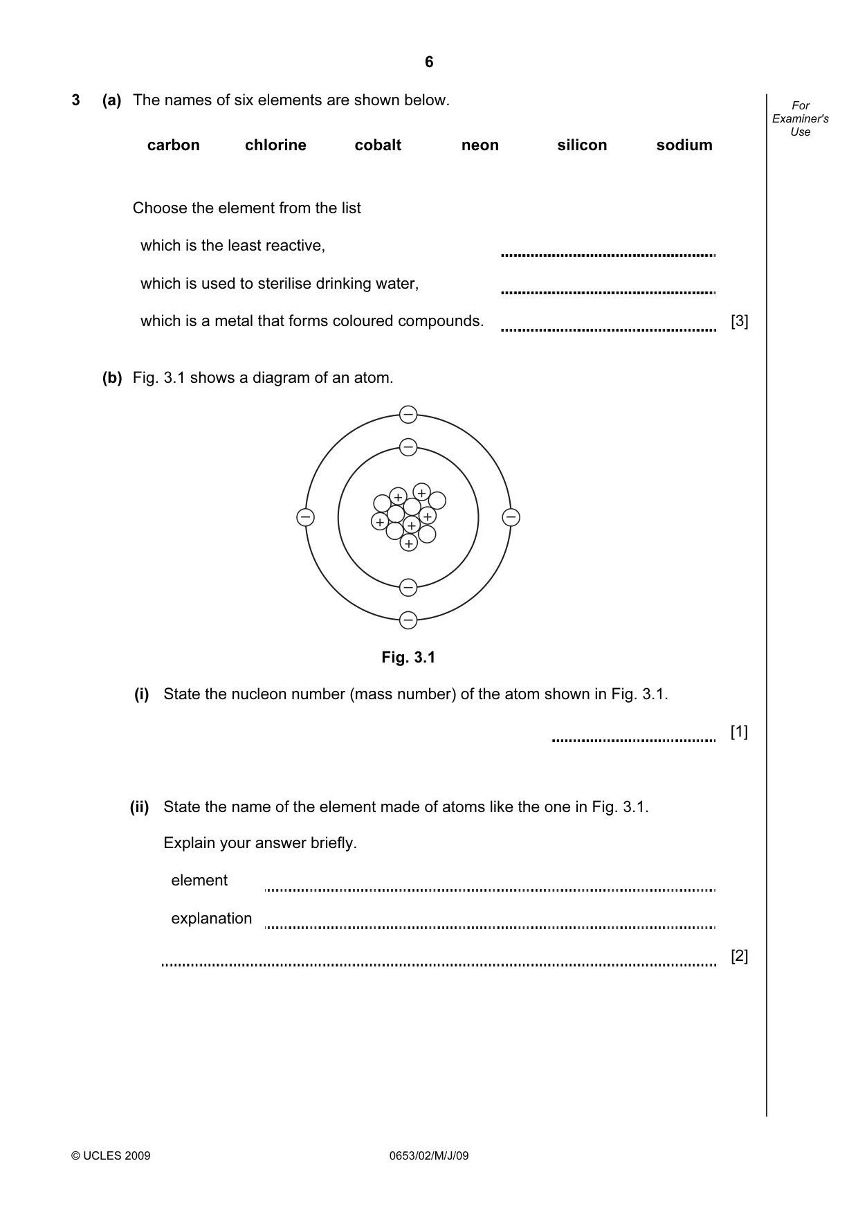 Cambridge IGCSE Science - Combined 0653 2009 May/June Paper 2 · Variant 1 question paper, page 6 of 24