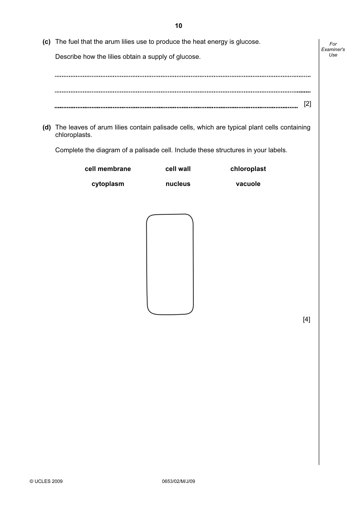 Cambridge IGCSE Science - Combined 0653 2009 May/June Paper 2 · Variant 1 question paper, page 10 of 24
