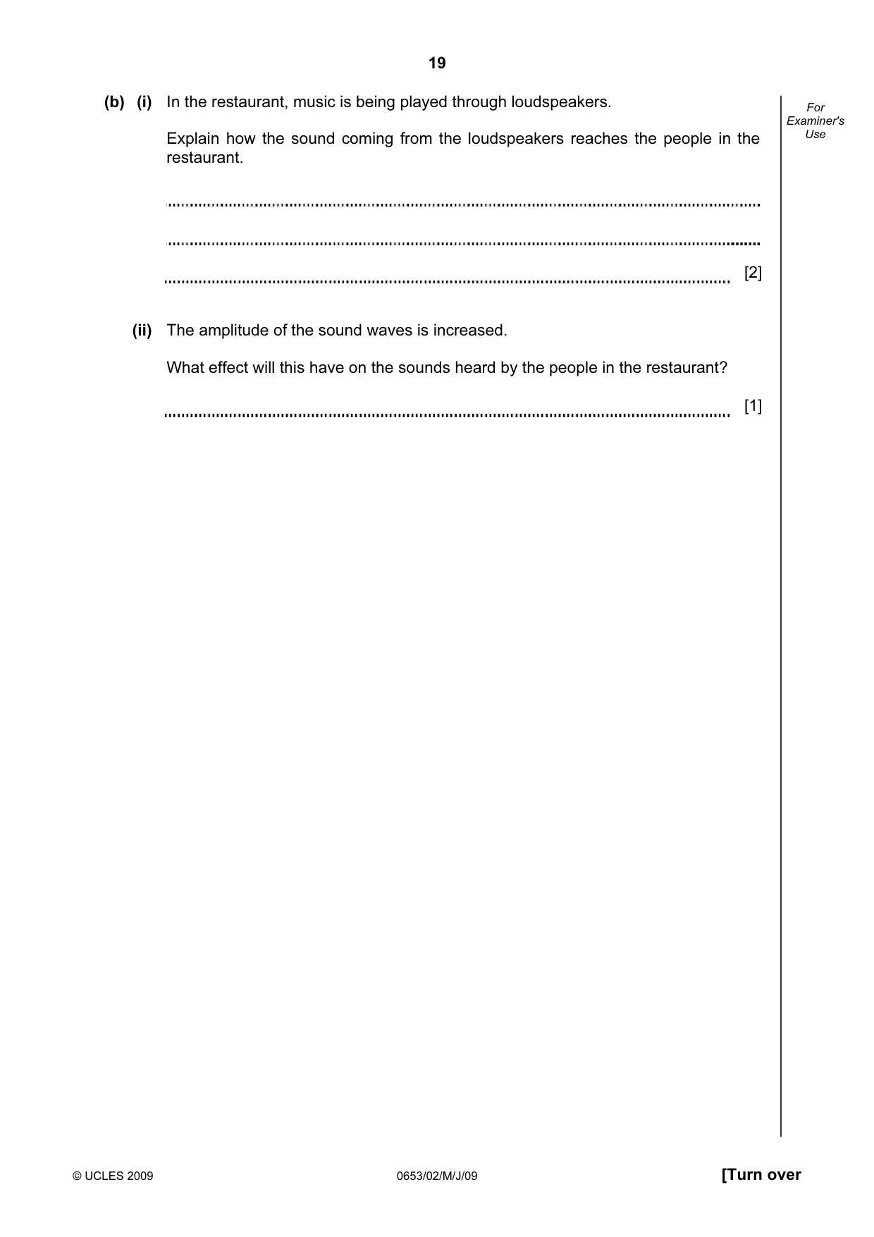 Cambridge IGCSE Science - Combined 0653 2009 May/June Paper 2 · Variant 1 question paper, page 19 of 24