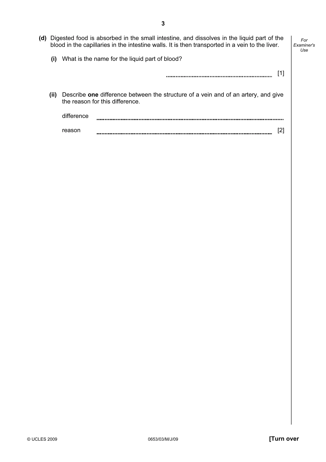 Cambridge IGCSE Science - Combined 0653 2009 May/June Paper 3 · Variant 1 question paper, page 3 of 24