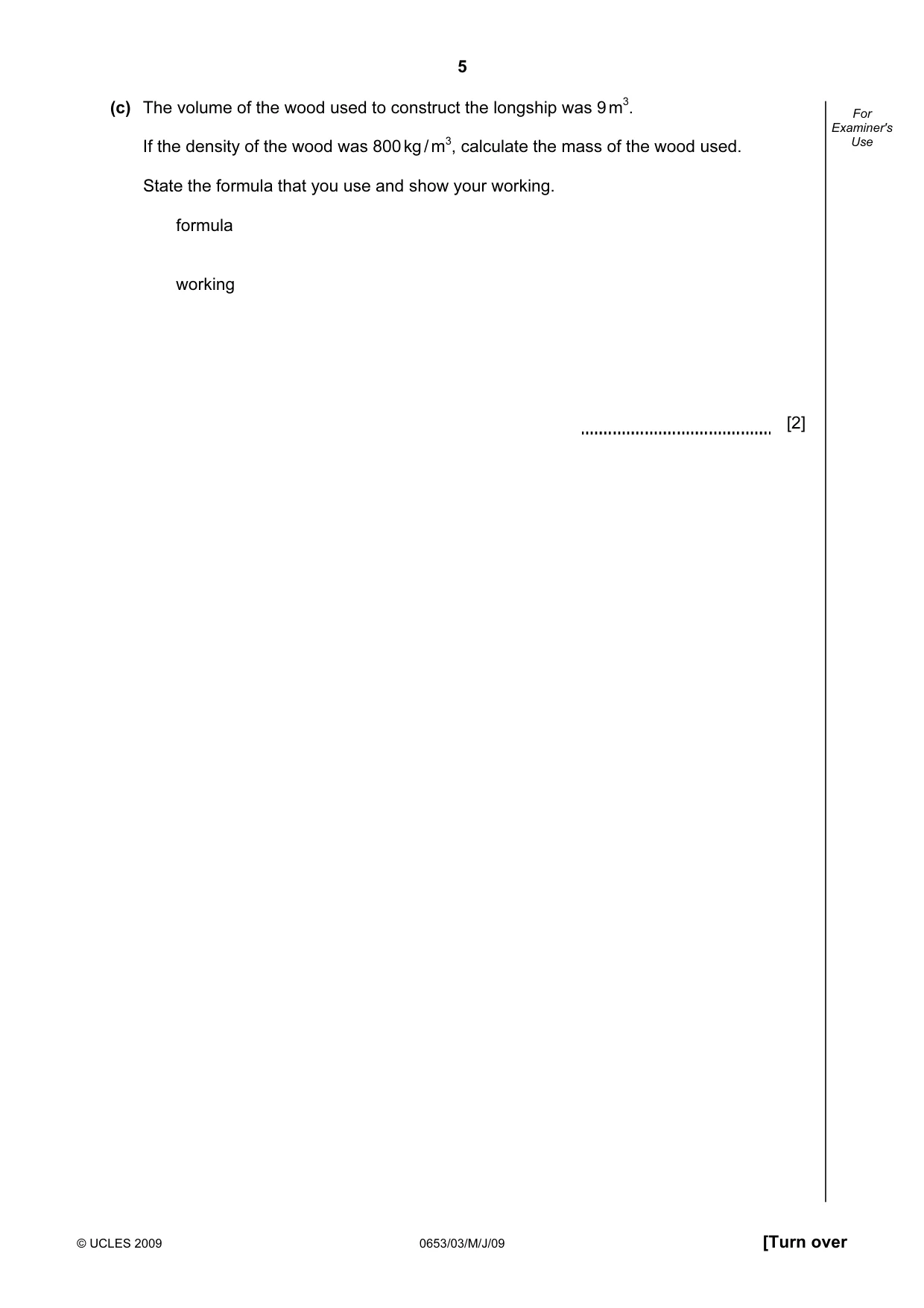 Cambridge IGCSE Science - Combined 0653 2009 May/June Paper 3 · Variant 1 question paper, page 5 of 24