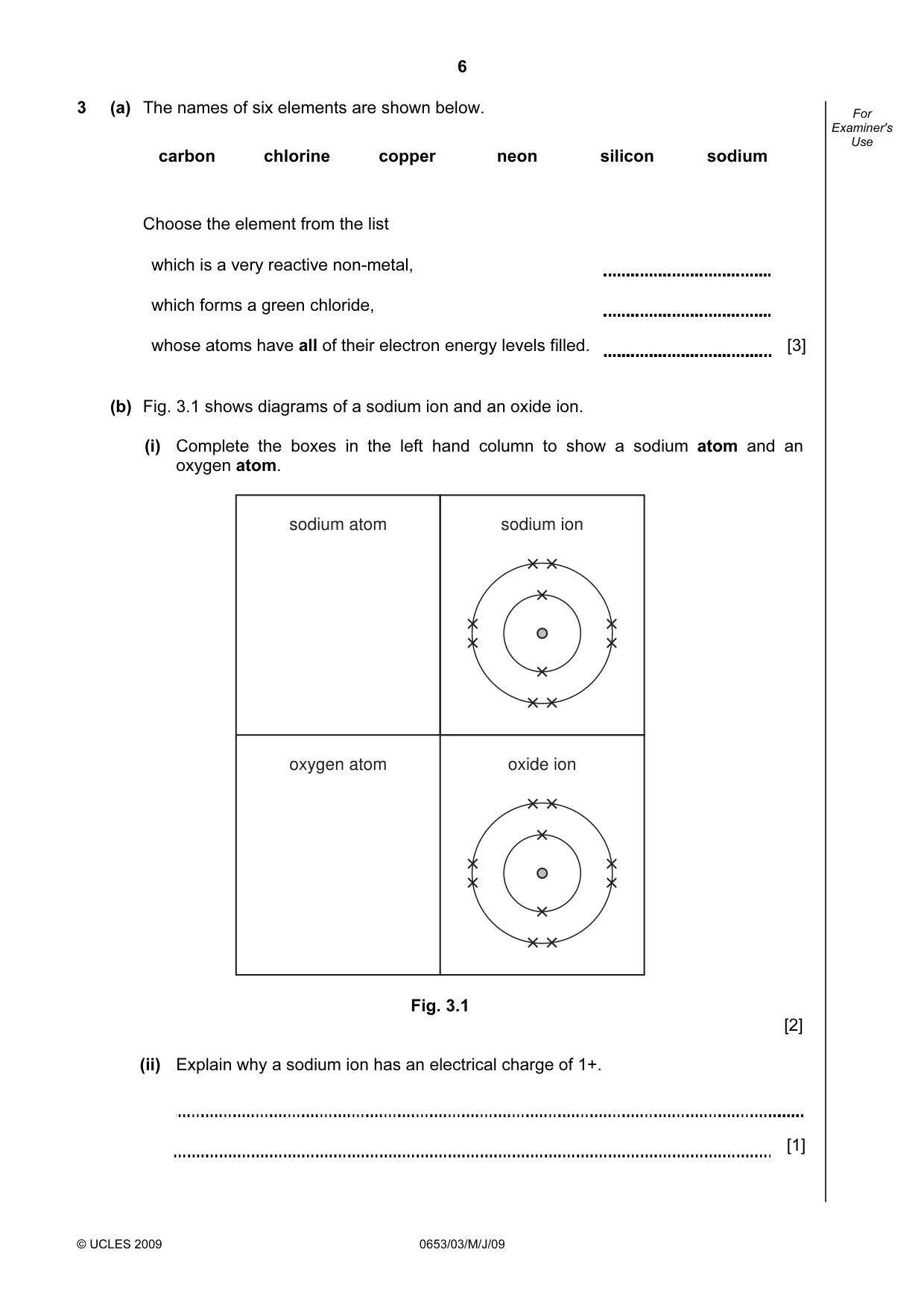 Cambridge IGCSE Science - Combined 0653 2009 May/June Paper 3 · Variant 1 question paper, page 6 of 24