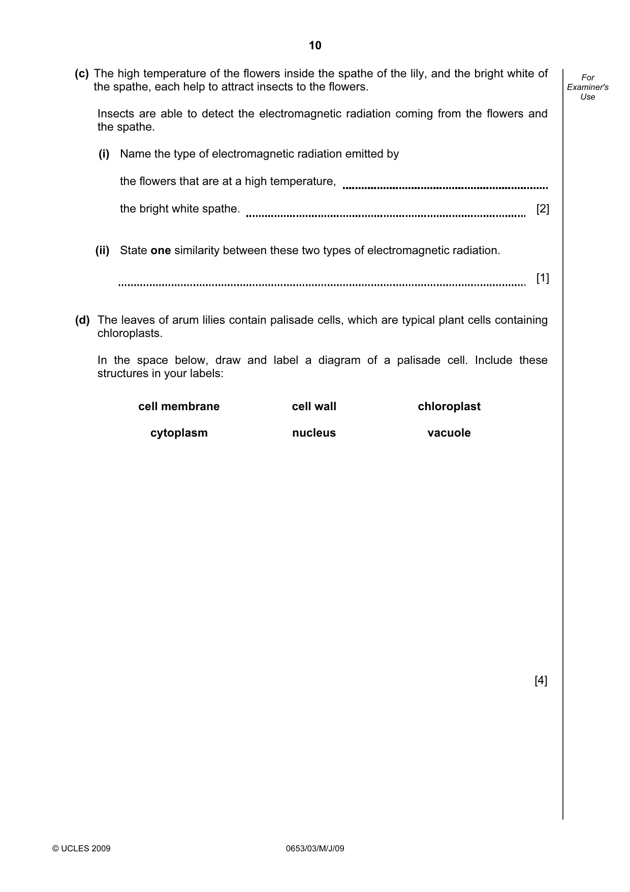 Cambridge IGCSE Science - Combined 0653 2009 May/June Paper 3 · Variant 1 question paper, page 10 of 24