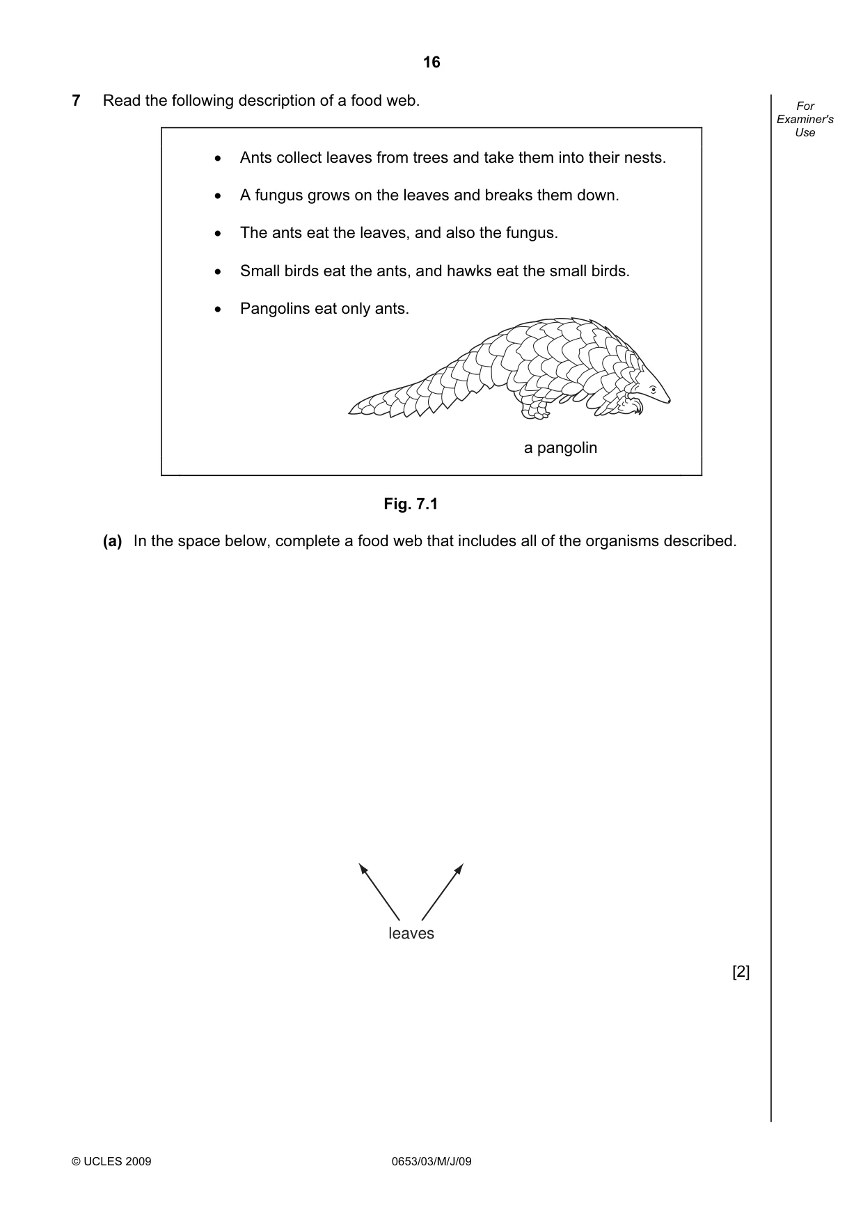 Cambridge IGCSE Science - Combined 0653 2009 May/June Paper 3 · Variant 1 question paper, page 16 of 24