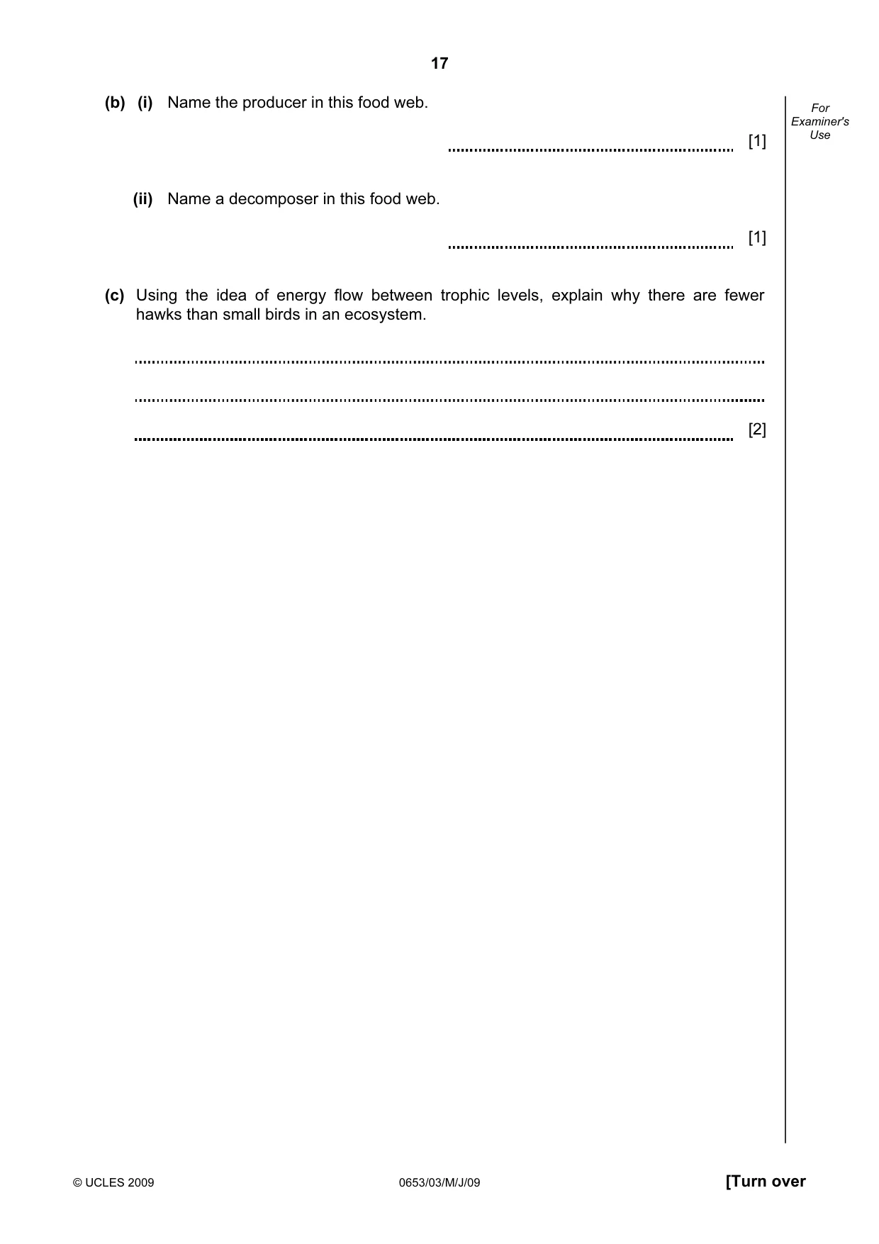 Cambridge IGCSE Science - Combined 0653 2009 May/June Paper 3 · Variant 1 question paper, page 17 of 24
