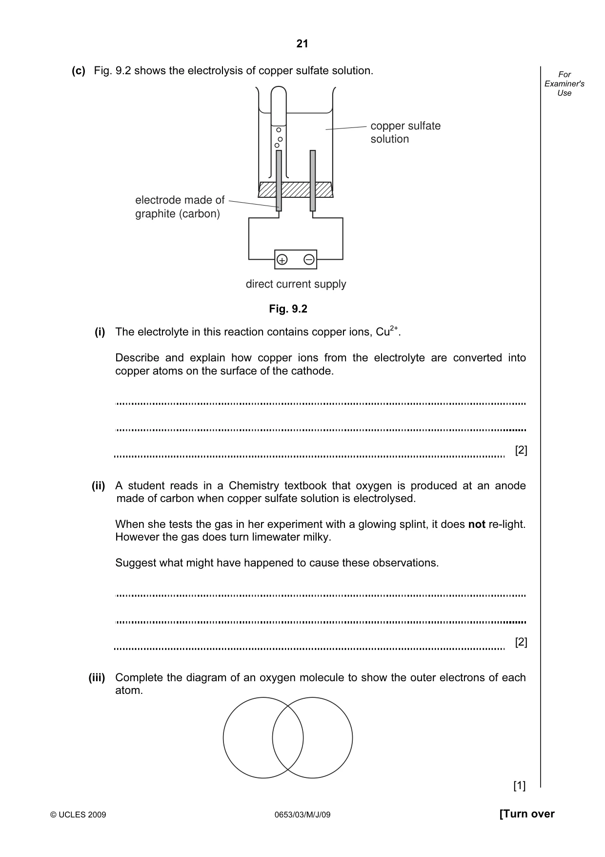 Cambridge IGCSE Science - Combined 0653 2009 May/June Paper 3 · Variant 1 question paper, page 21 of 24
