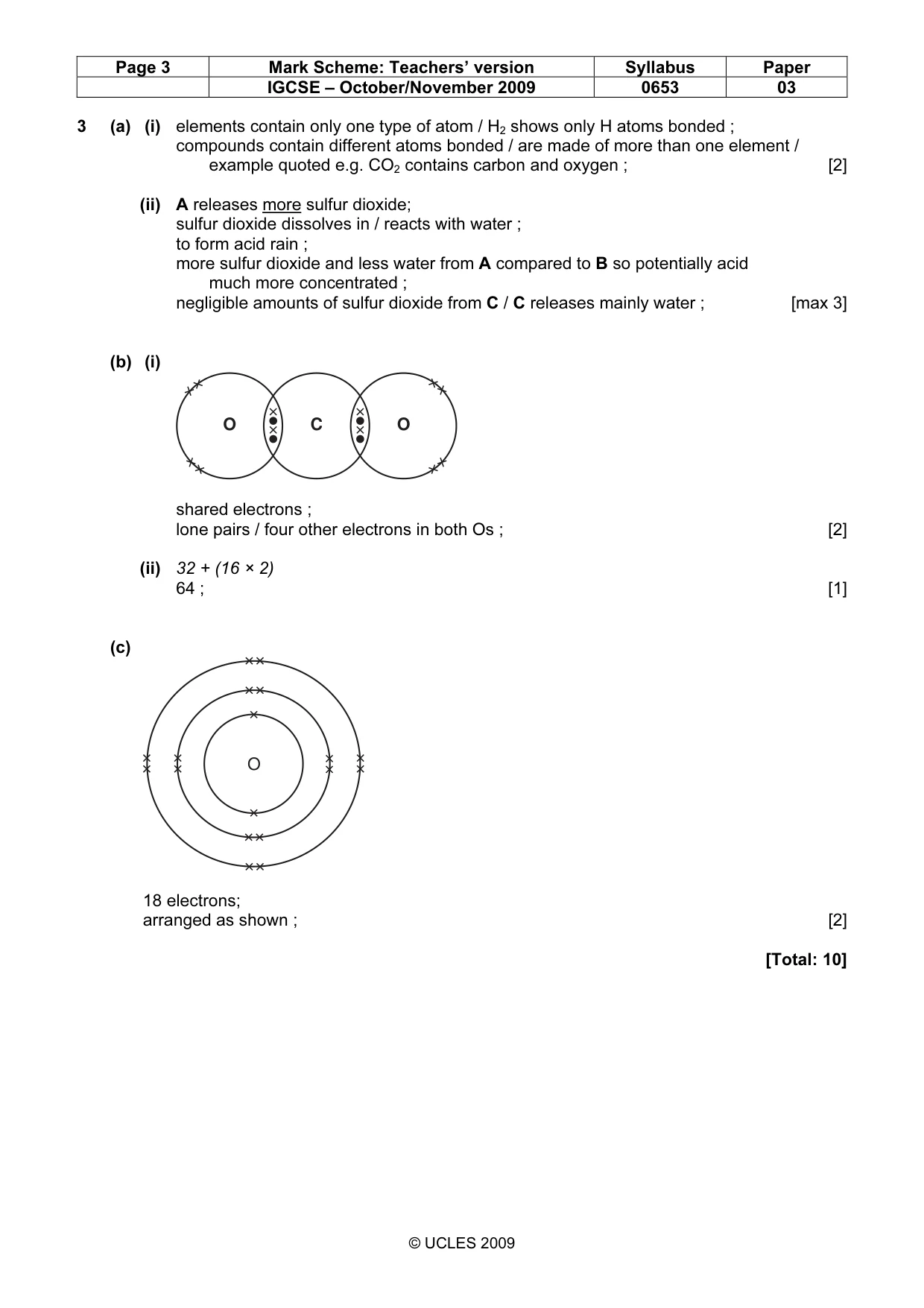 Mark scheme, page 3 of 6