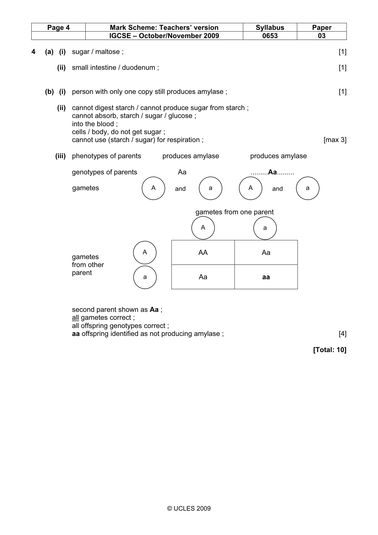 Mark scheme, page 4 of 6