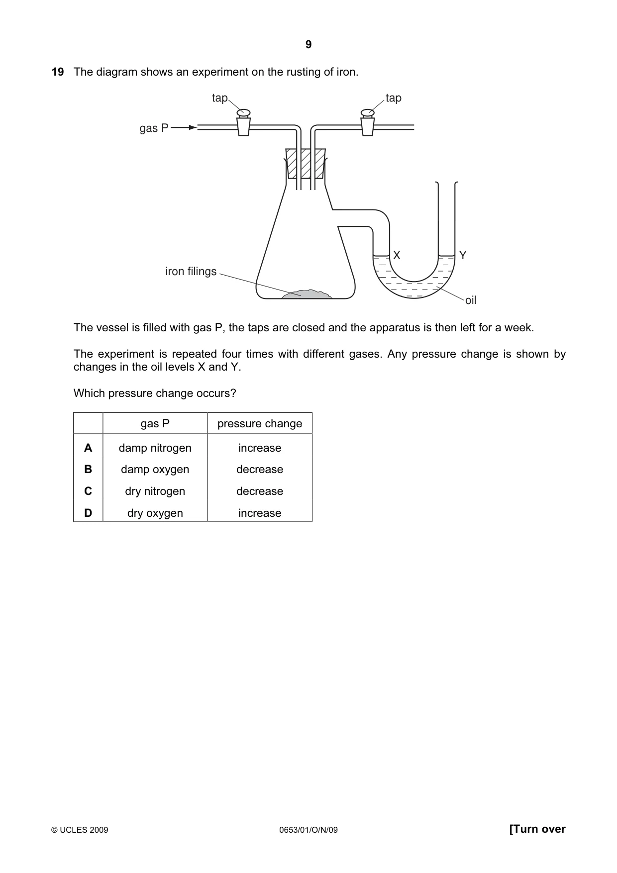 Cambridge IGCSE Science - Combined 0653 2009 Oct/Nov Paper 1 · Variant 1 question paper, page 9 of 20