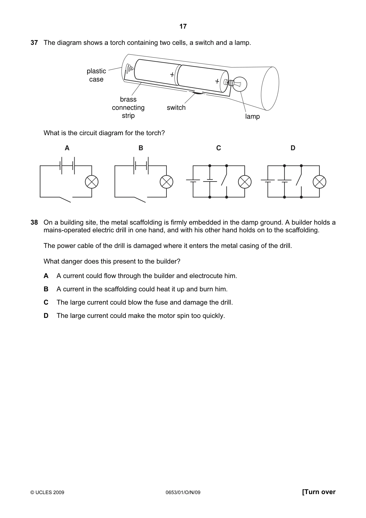 Cambridge IGCSE Science - Combined 0653 2009 Oct/Nov Paper 1 · Variant 1 question paper, page 17 of 20