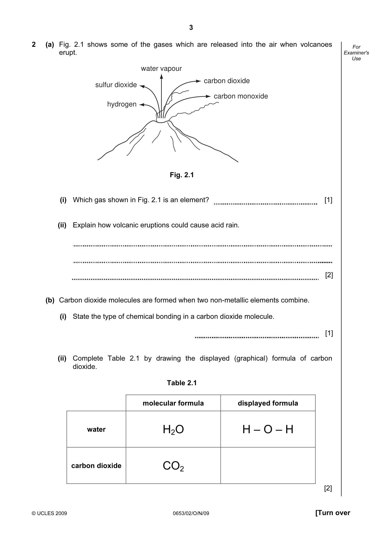 Cambridge IGCSE Science - Combined 0653 2009 Oct/Nov Paper 2 · Variant 1 question paper, page 3 of 20