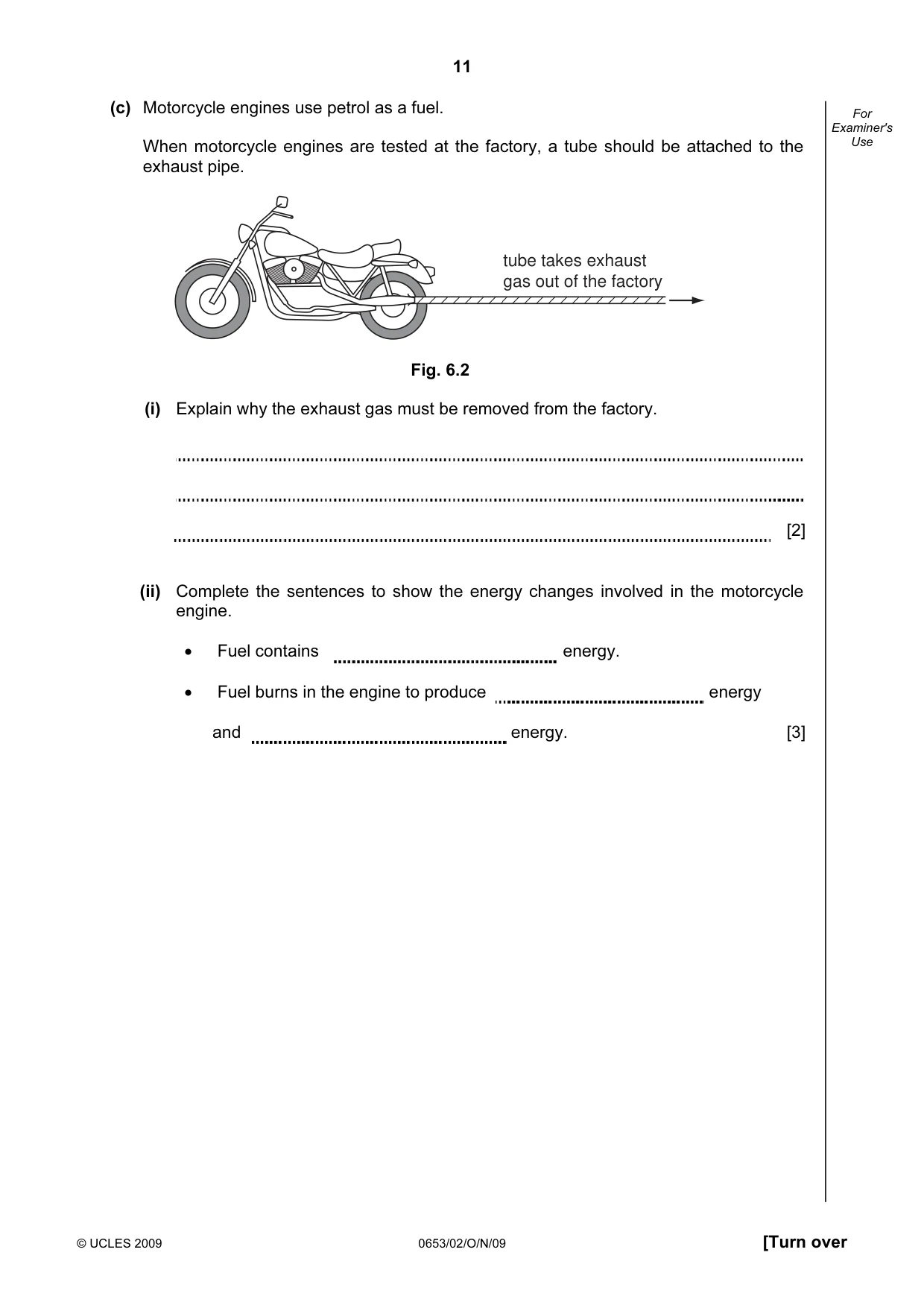 Cambridge IGCSE Science - Combined 0653 2009 Oct/Nov Paper 2 · Variant 1 question paper, page 11 of 20