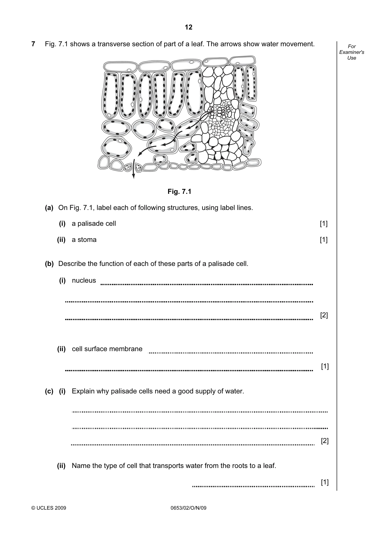 Cambridge IGCSE Science - Combined 0653 2009 Oct/Nov Paper 2 · Variant 1 question paper, page 12 of 20