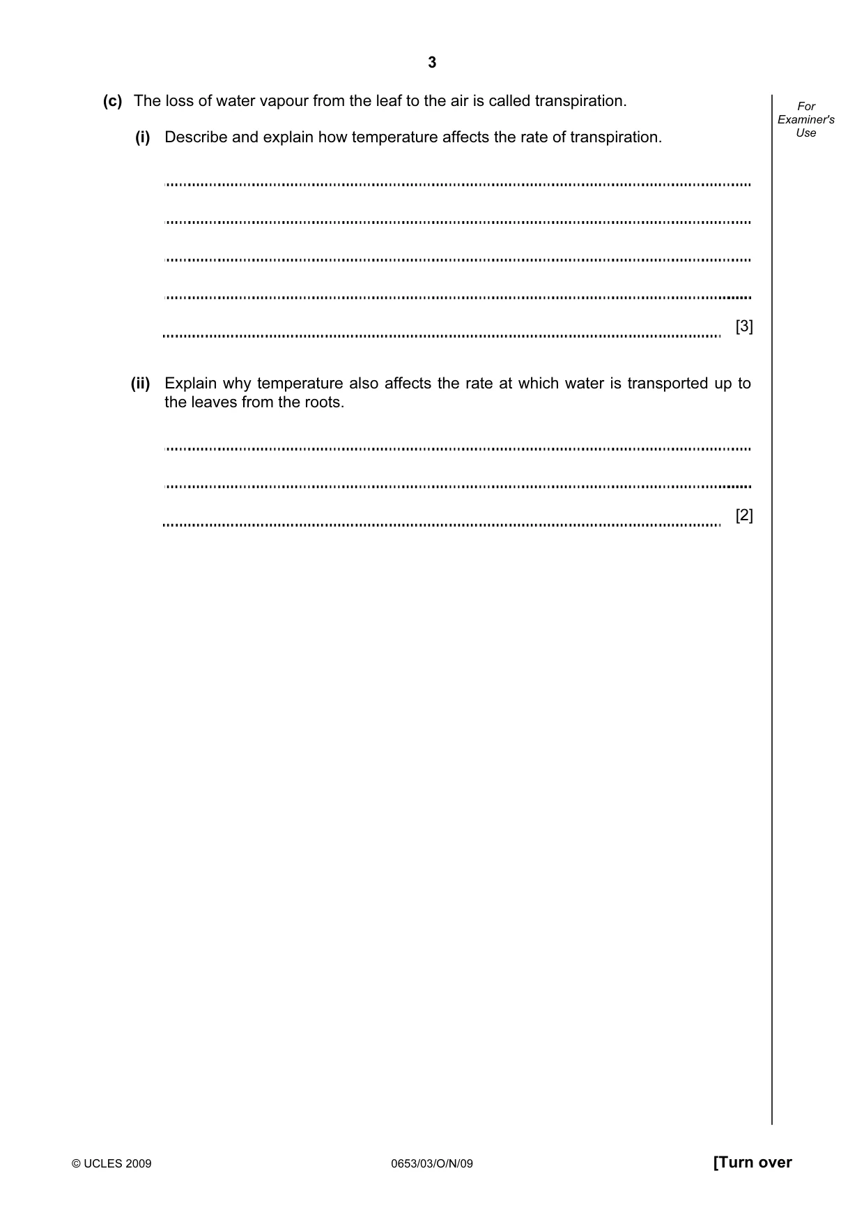 Cambridge IGCSE Science - Combined 0653 2009 Oct/Nov Paper 3 · Variant 1 question paper, page 3 of 20