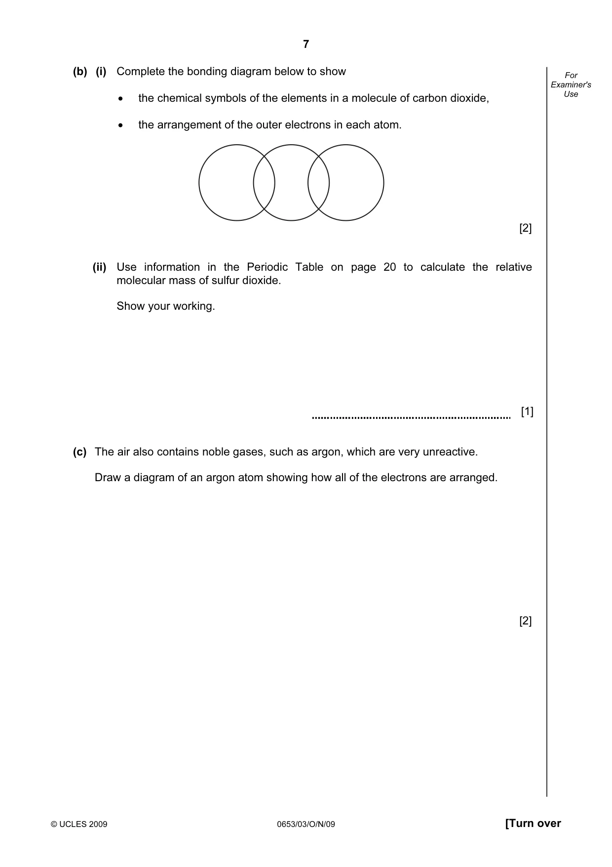 Cambridge IGCSE Science - Combined 0653 2009 Oct/Nov Paper 3 · Variant 1 question paper, page 7 of 20