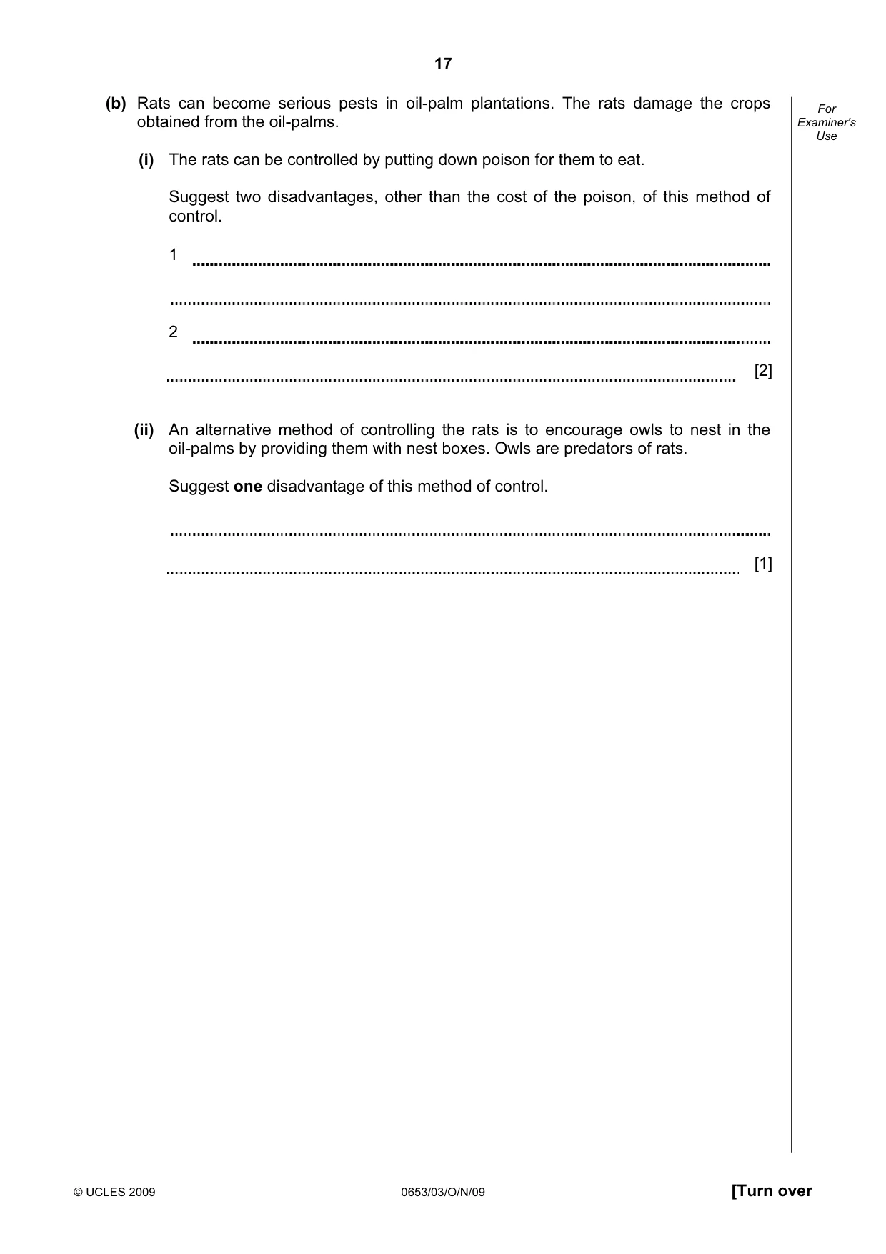 Cambridge IGCSE Science - Combined 0653 2009 Oct/Nov Paper 3 · Variant 1 question paper, page 17 of 20