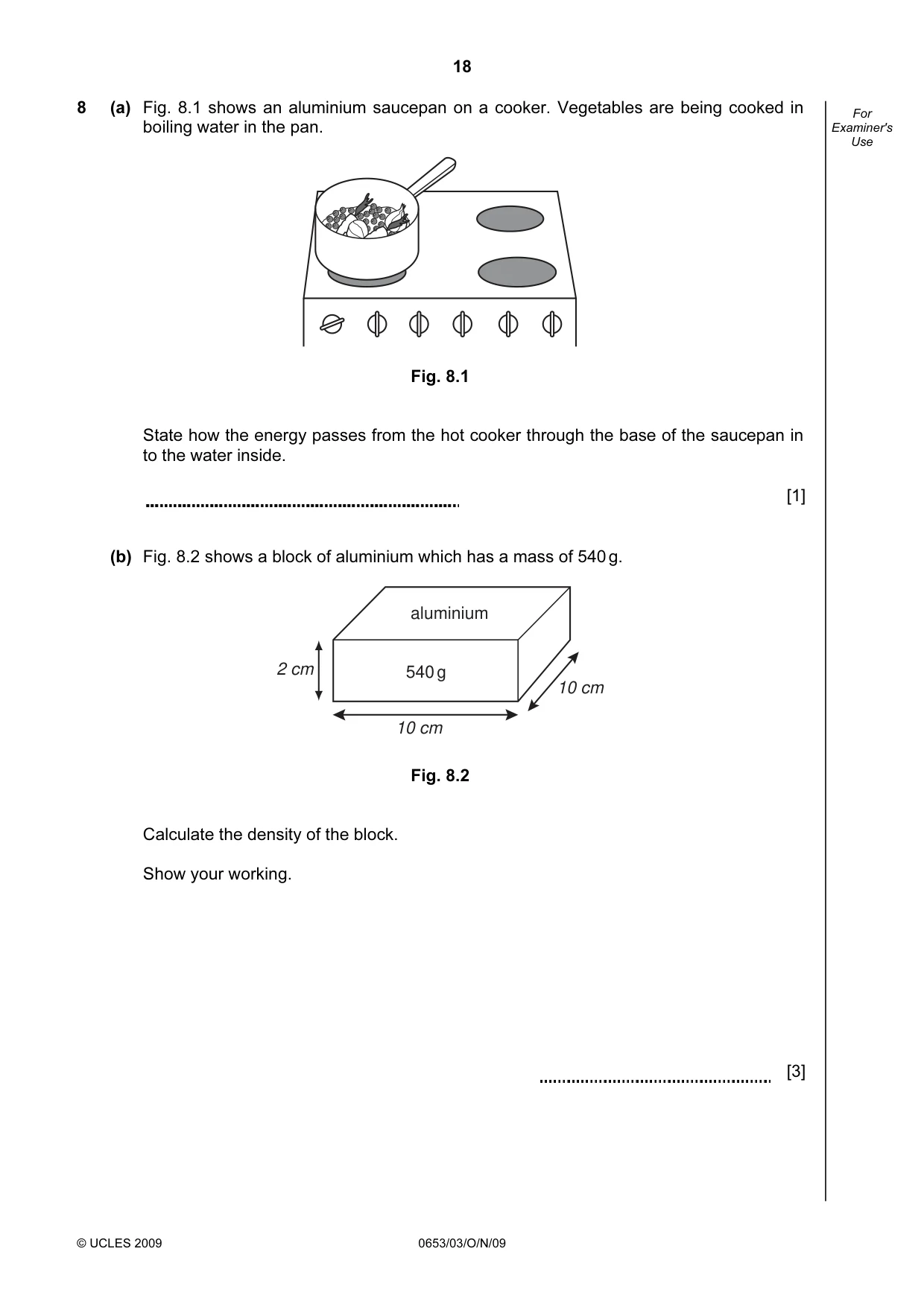 Cambridge IGCSE Science - Combined 0653 2009 Oct/Nov Paper 3 · Variant 1 question paper, page 18 of 20
