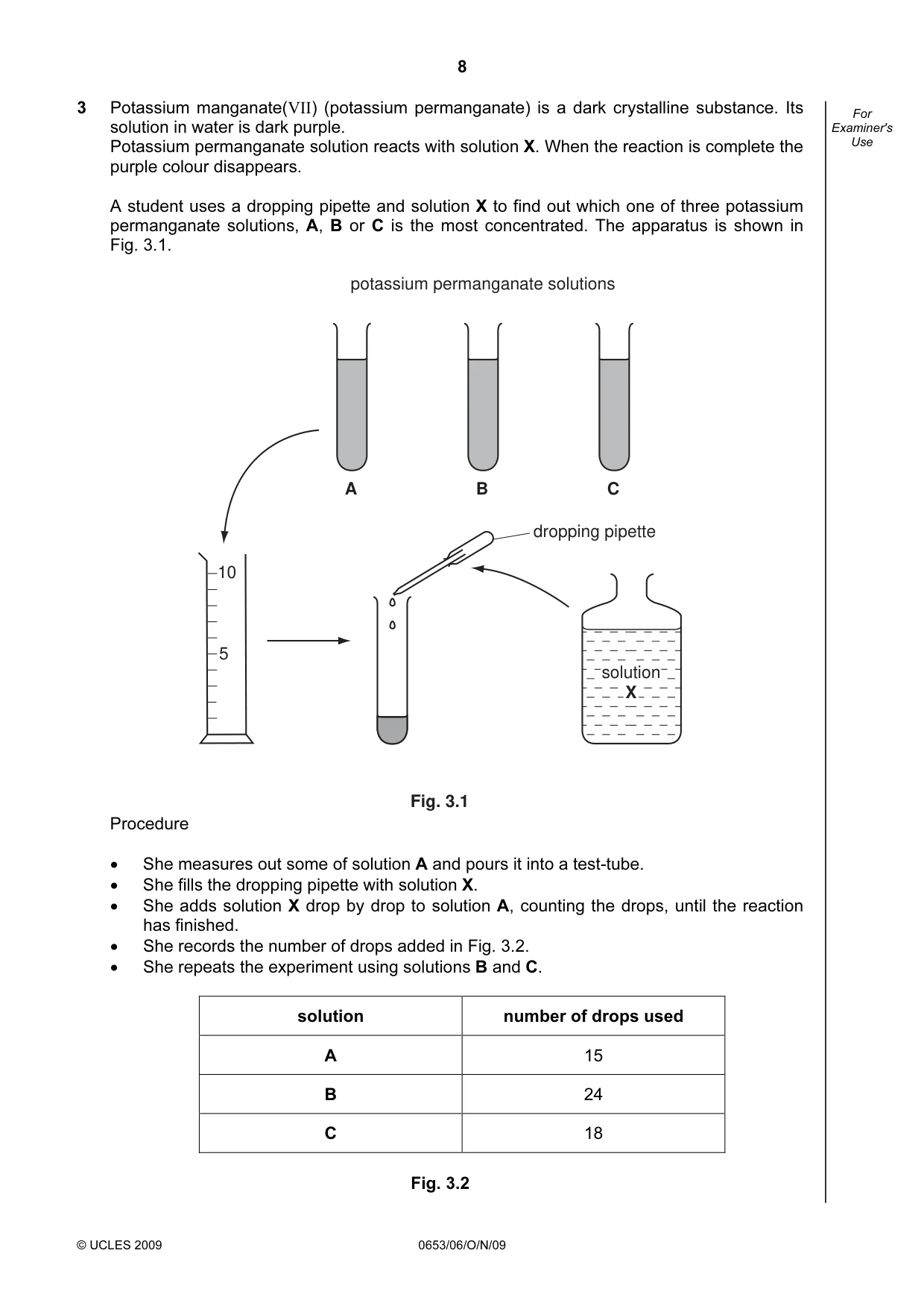 Cambridge IGCSE Science - Combined 0653 2009 Oct/Nov Paper 6 · Variant 1 question paper, page 8 of 20