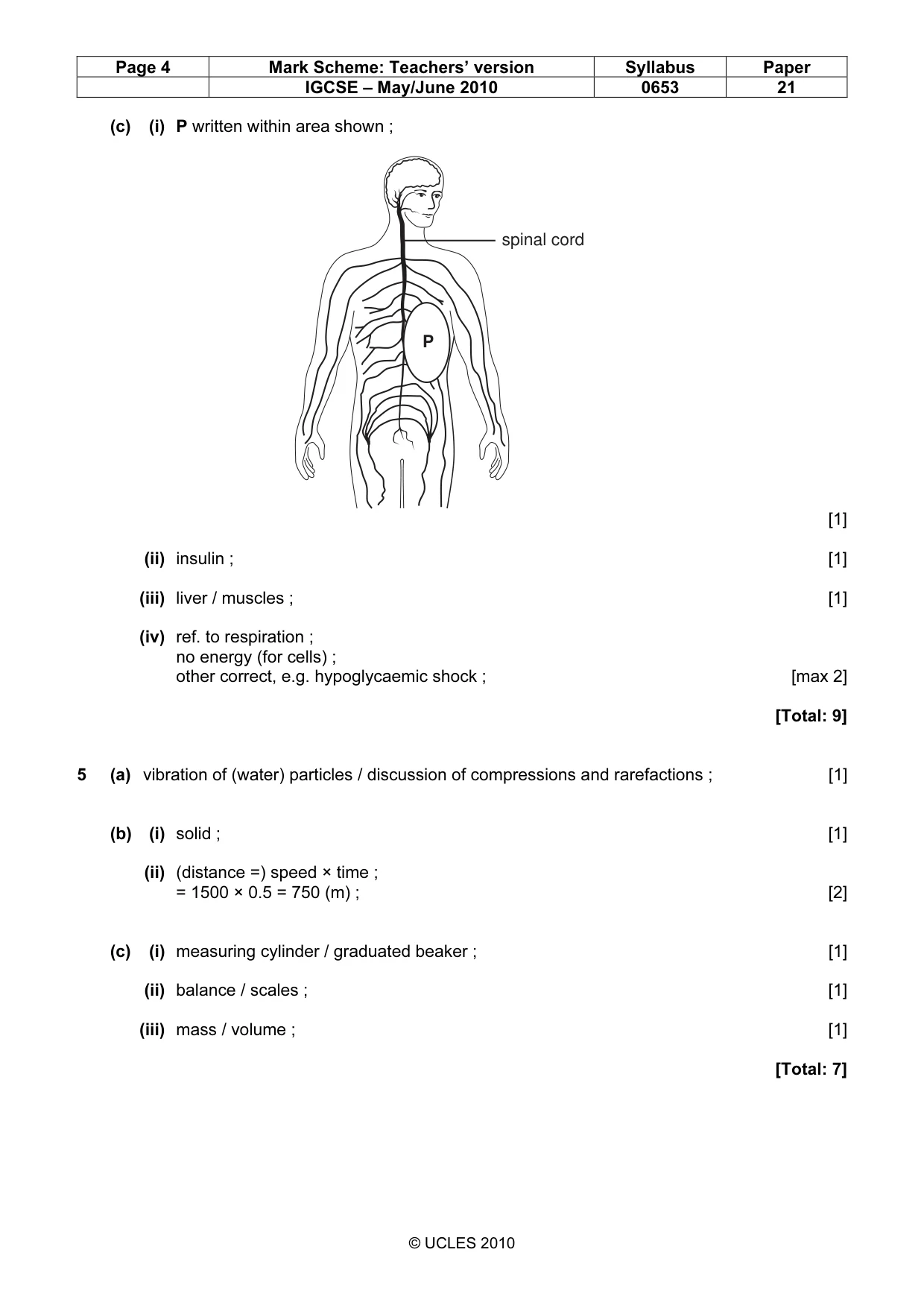 Mark scheme, page 4 of 6