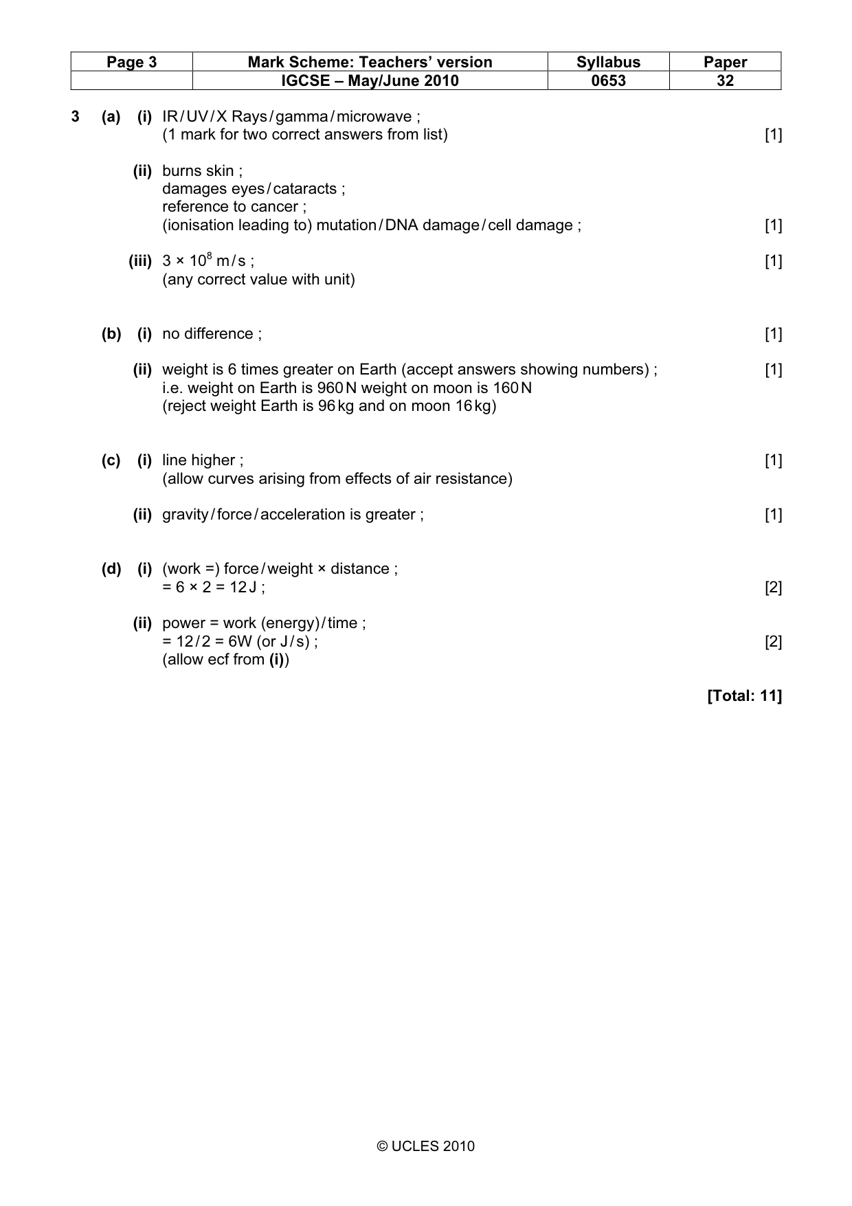 Mark scheme, page 3 of 7