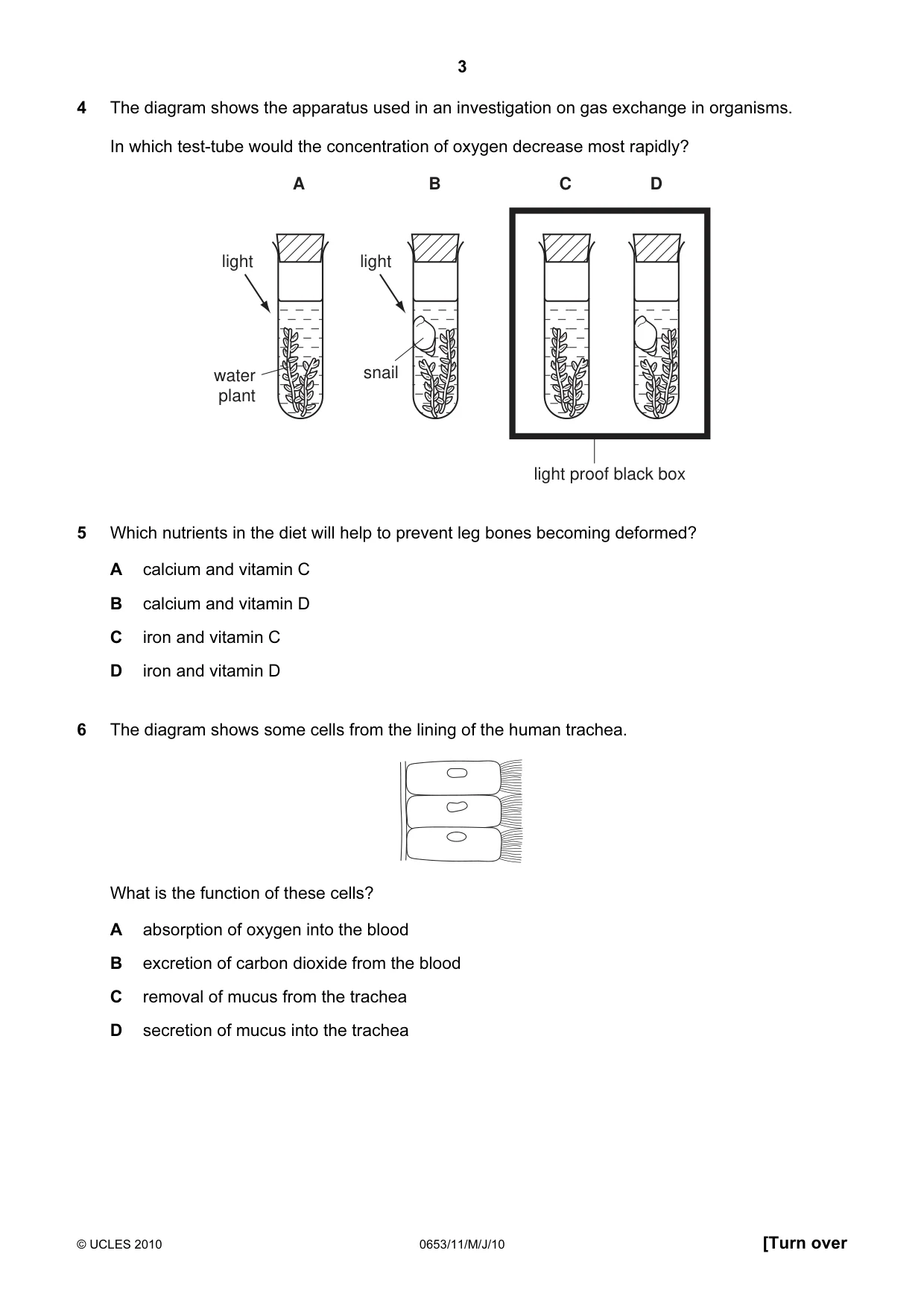 Cambridge IGCSE Science - Combined 0653 2010 May/June Paper 1 · Variant 1 question paper, page 3 of 20