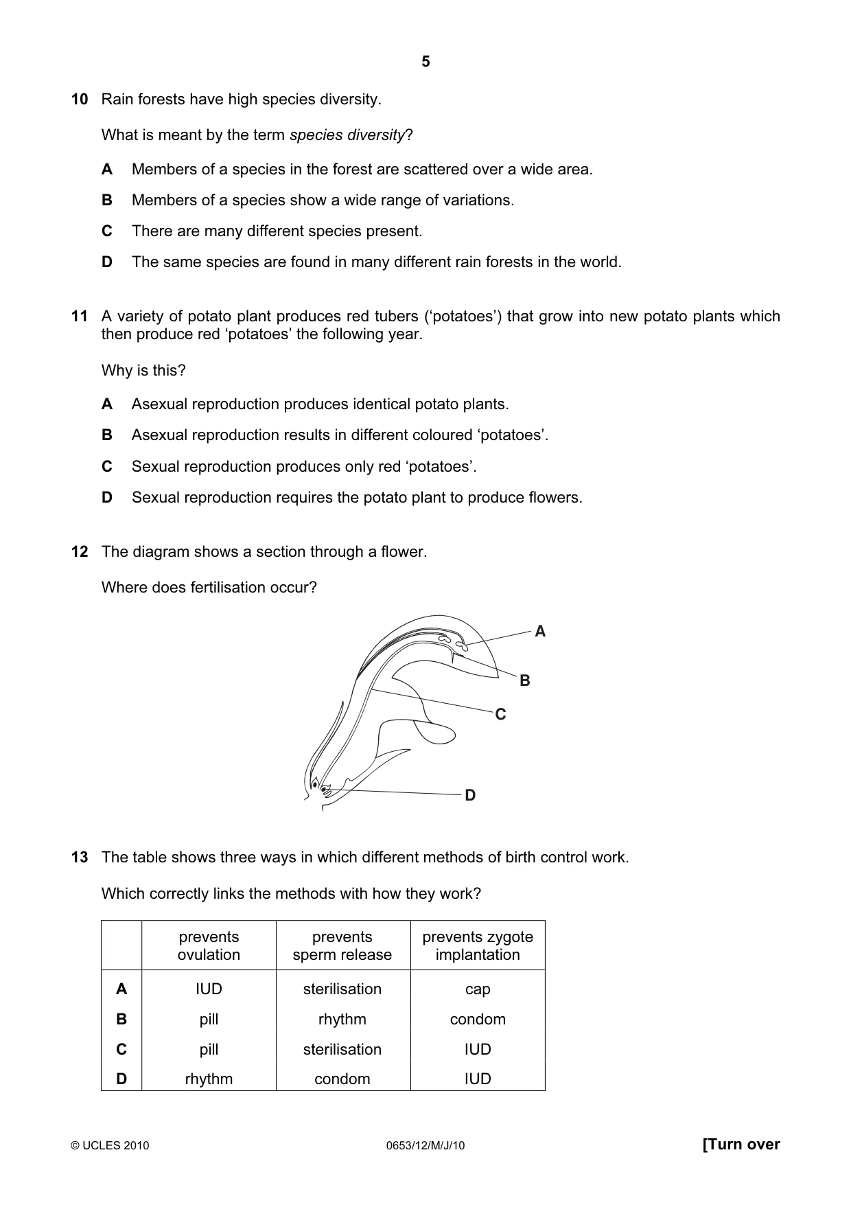 Cambridge IGCSE Science - Combined 0653 2010 May/June Paper 1 · Variant 2 question paper, page 5 of 16