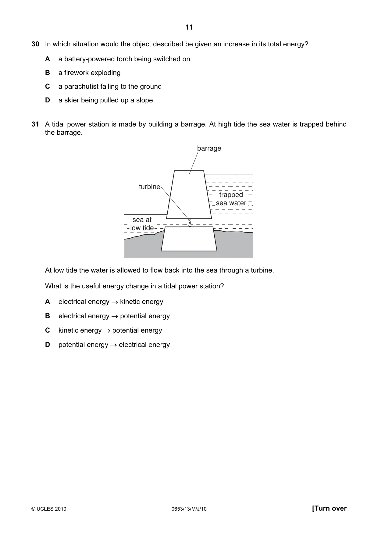 Cambridge IGCSE Science - Combined 0653 2010 May/June Paper 1 · Variant 3 question paper, page 11 of 16