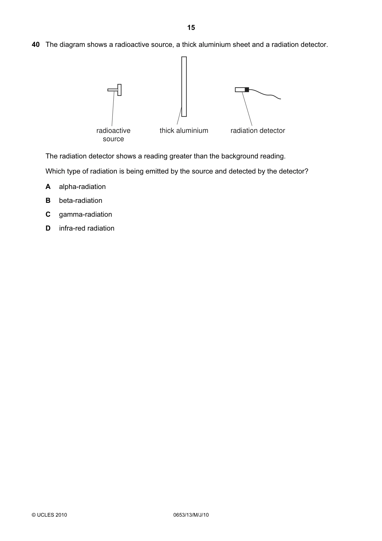 Cambridge IGCSE Science - Combined 0653 2010 May/June Paper 1 · Variant 3 question paper, page 15 of 16