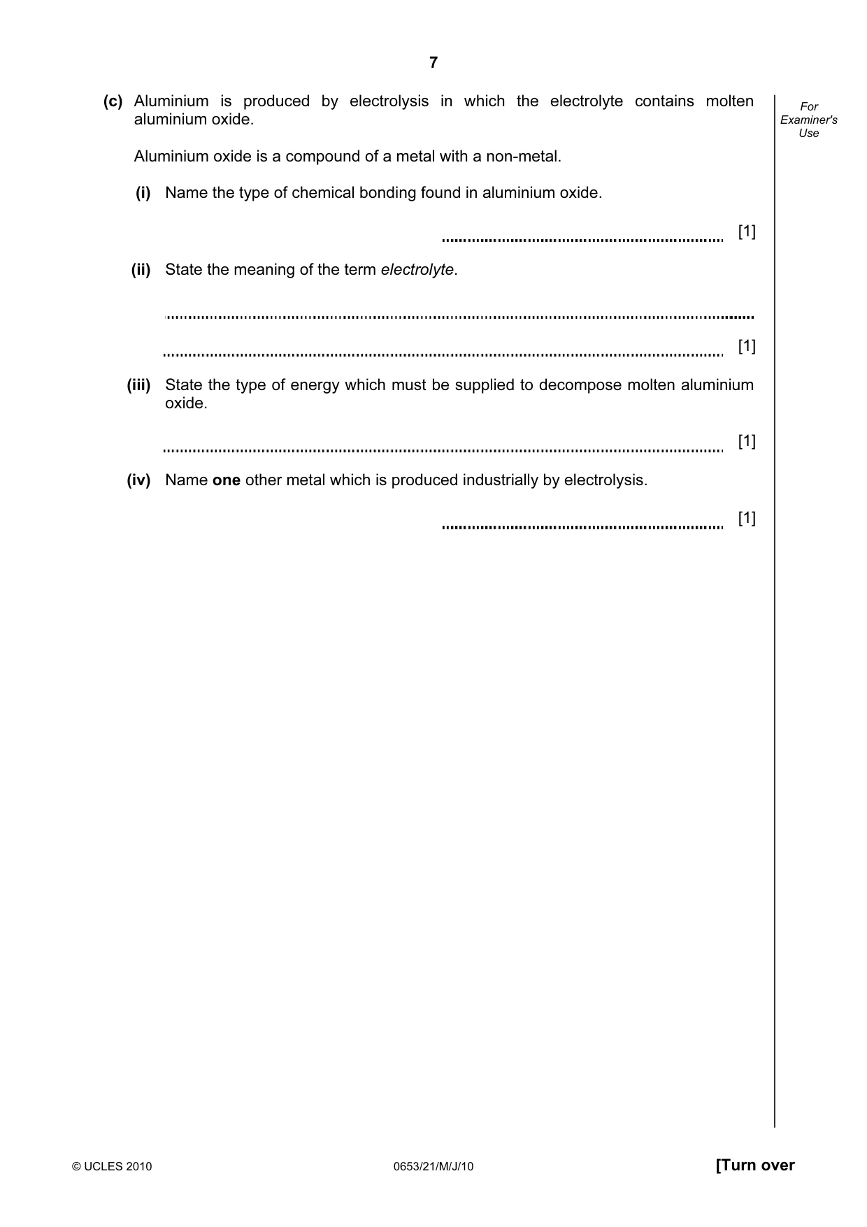 Cambridge IGCSE Science - Combined 0653 2010 May/June Paper 2 · Variant 1 question paper, page 7 of 24