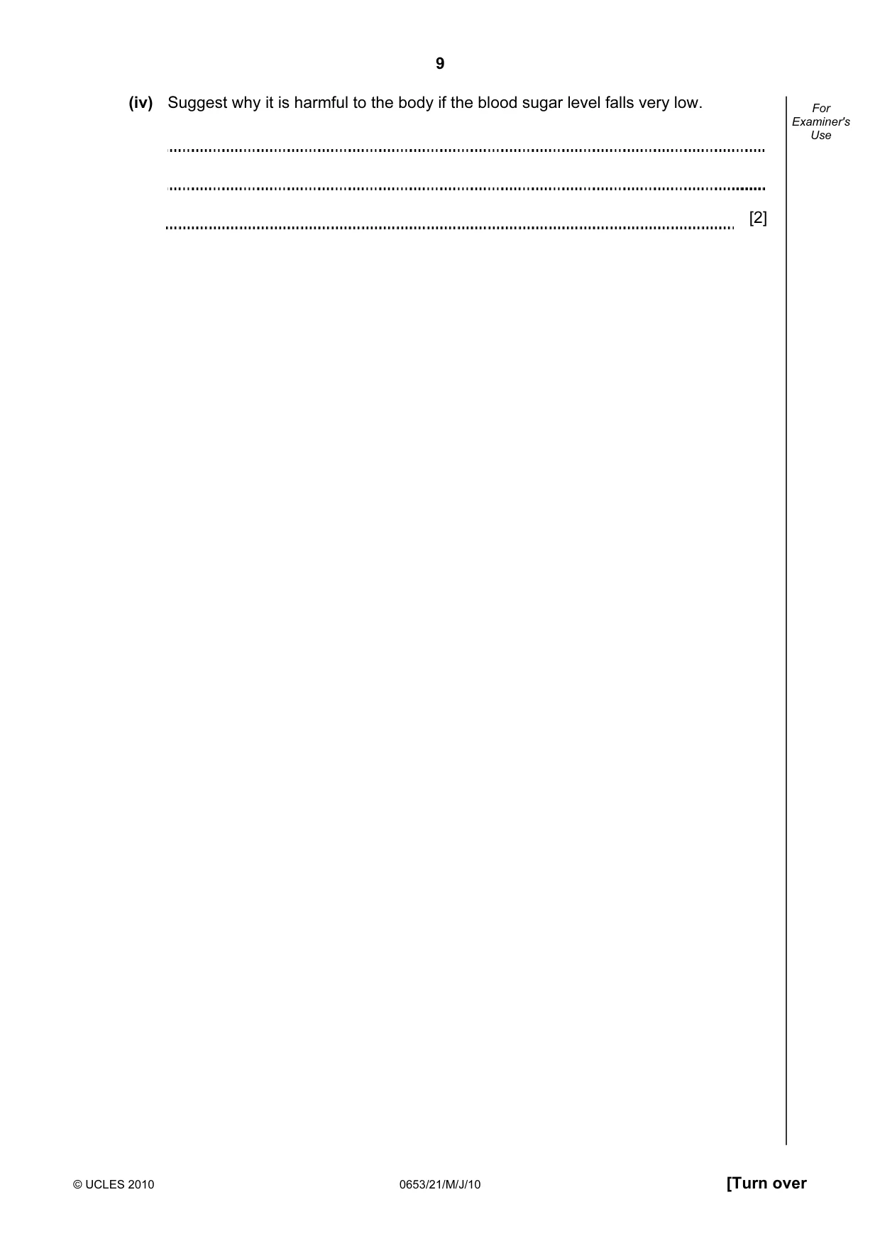 Cambridge IGCSE Science - Combined 0653 2010 May/June Paper 2 · Variant 1 question paper, page 9 of 24