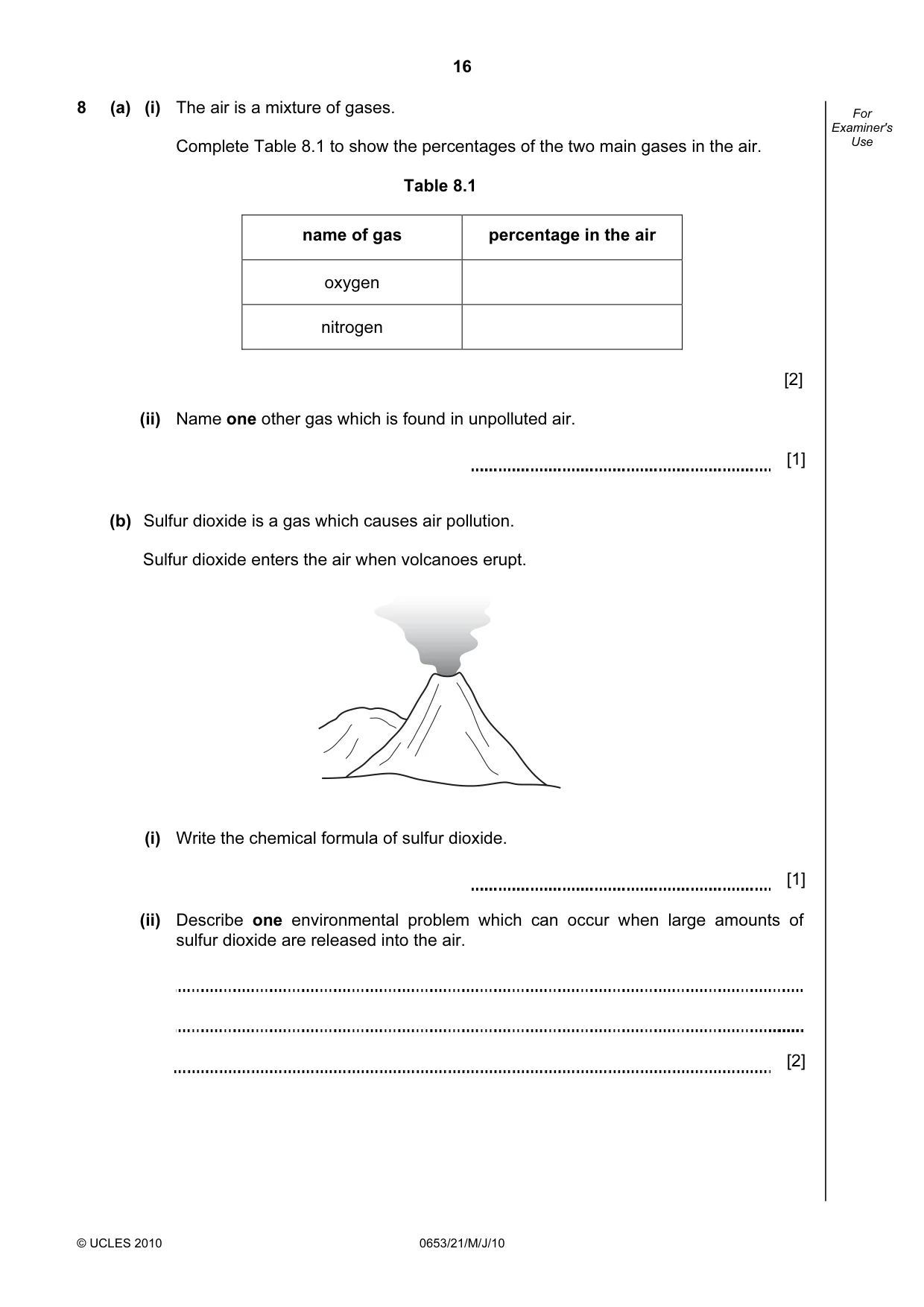Cambridge IGCSE Science - Combined 0653 2010 May/June Paper 2 · Variant 1 question paper, page 16 of 24