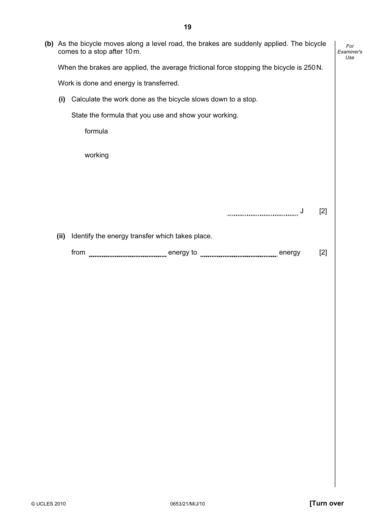 Cambridge IGCSE Science - Combined 0653 2010 May/June Paper 2 · Variant 1 question paper, page 19 of 24