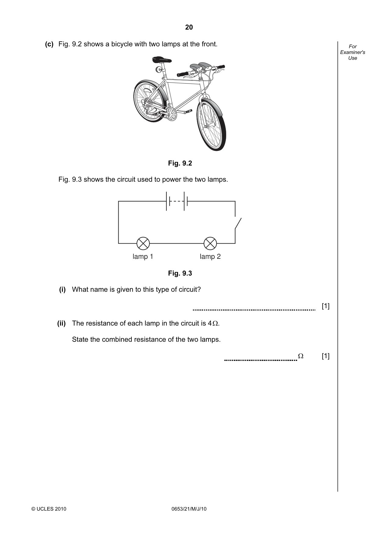 Cambridge IGCSE Science - Combined 0653 2010 May/June Paper 2 · Variant 1 question paper, page 20 of 24
