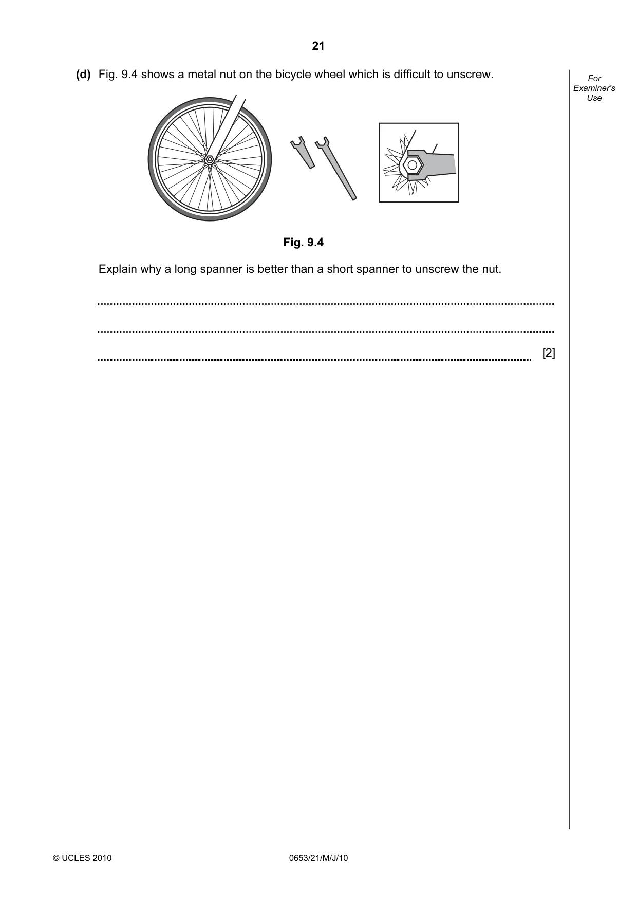 Cambridge IGCSE Science - Combined 0653 2010 May/June Paper 2 · Variant 1 question paper, page 21 of 24