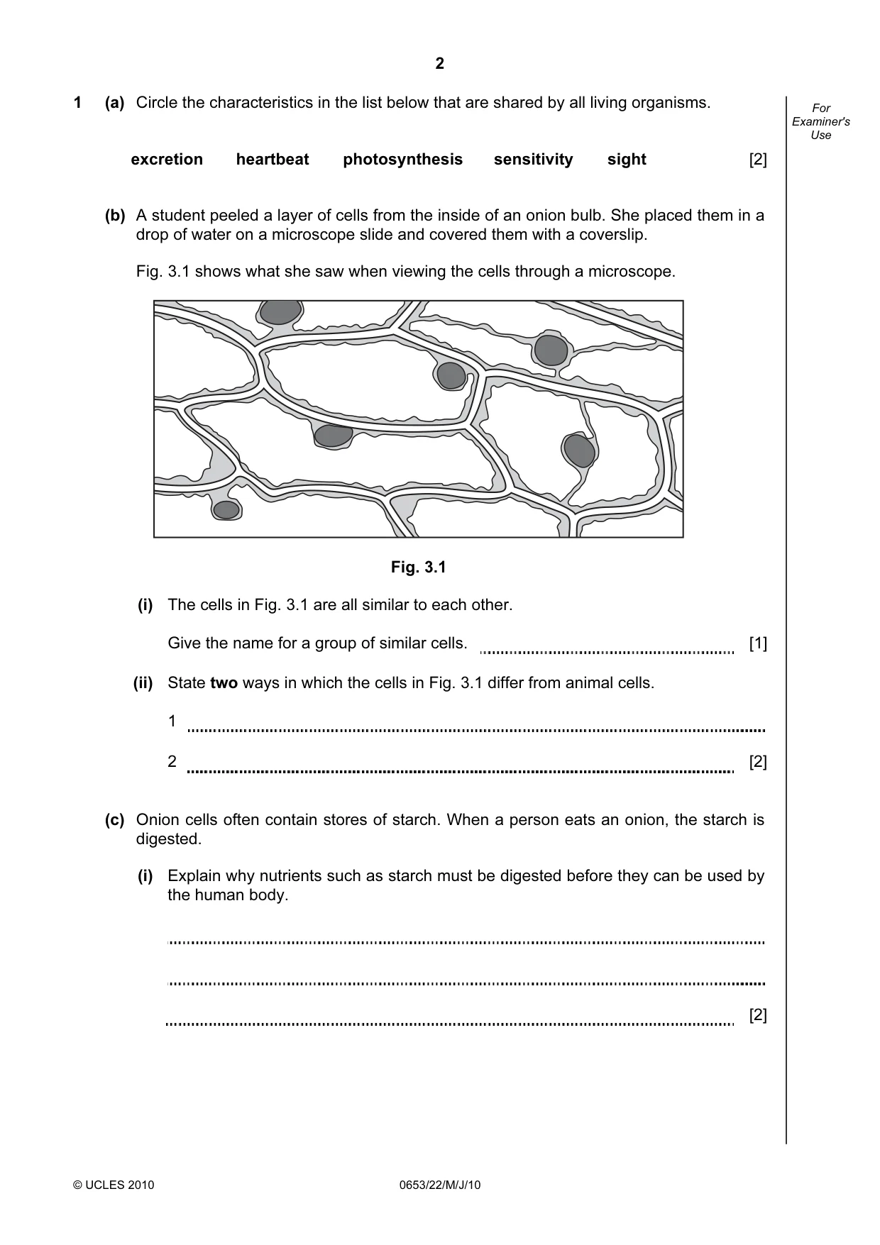 Cambridge IGCSE Science - Combined 0653 2010 May/June Paper 2 · Variant 2 question paper, page 2 of 20