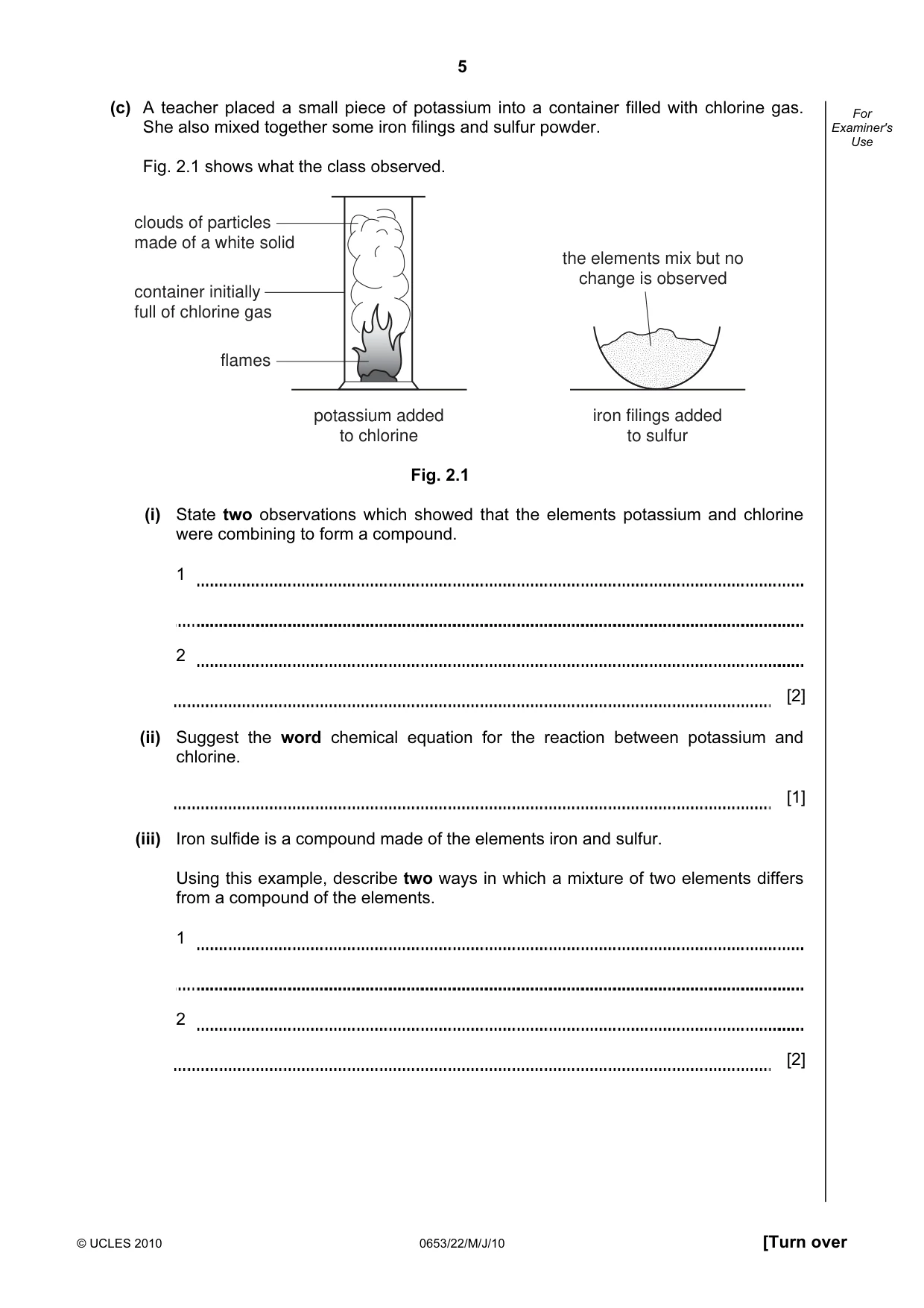 Cambridge IGCSE Science - Combined 0653 2010 May/June Paper 2 · Variant 2 question paper, page 5 of 20