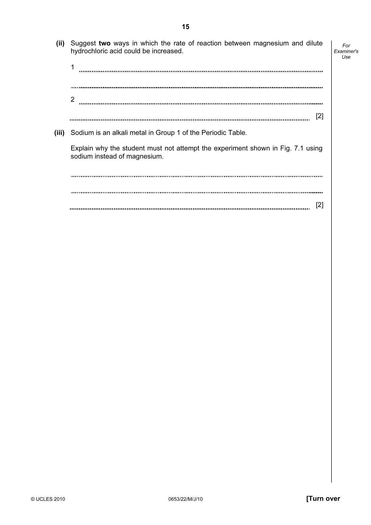Cambridge IGCSE Science - Combined 0653 2010 May/June Paper 2 · Variant 2 question paper, page 15 of 20
