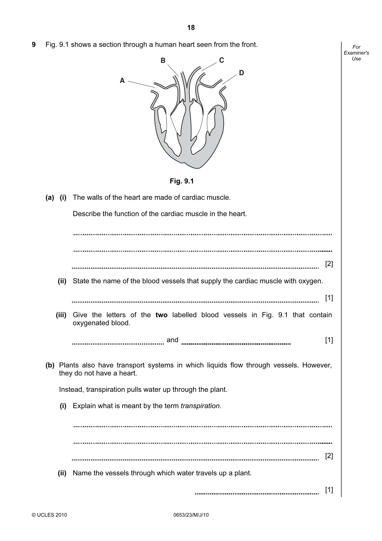 Cambridge IGCSE Science - Combined 0653 2010 May/June Paper 2 · Variant 3 question paper, page 18 of 20