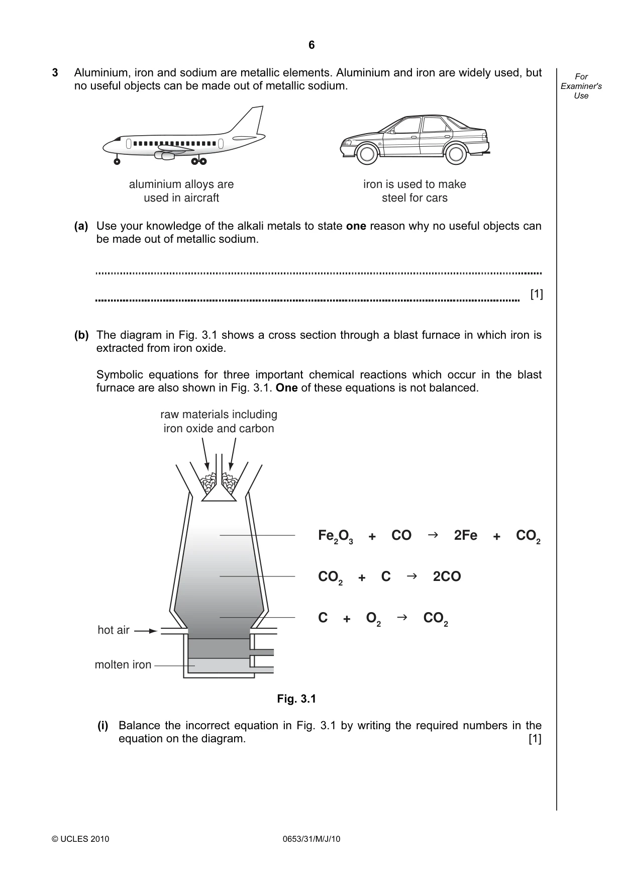 Cambridge IGCSE Science - Combined 0653 2010 May/June Paper 3 · Variant 1 question paper, page 6 of 24