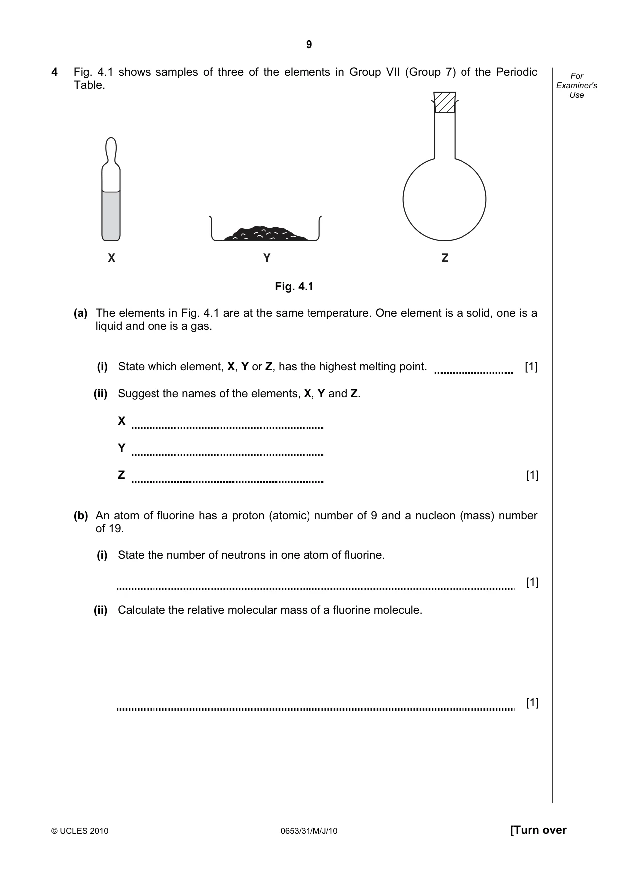 Cambridge IGCSE Science - Combined 0653 2010 May/June Paper 3 · Variant 1 question paper, page 9 of 24