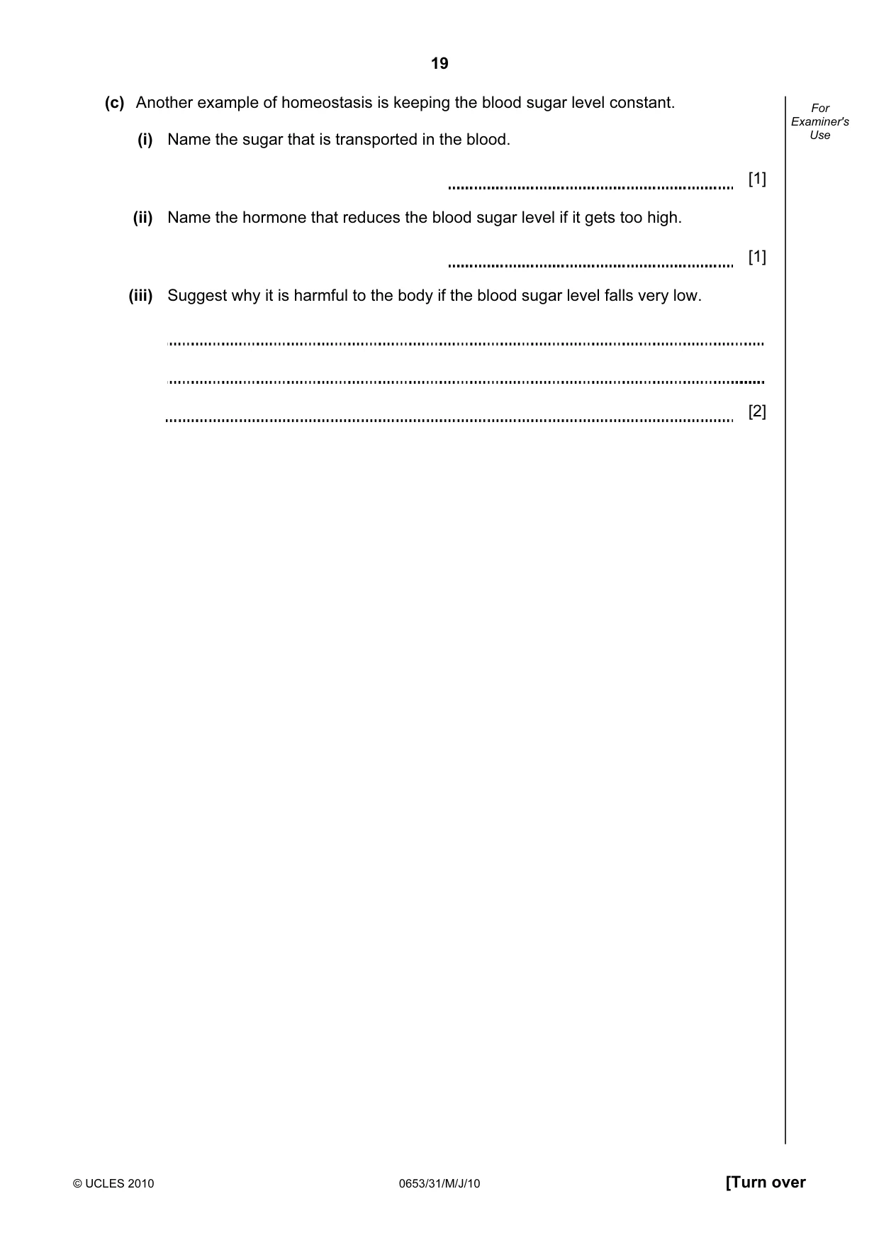 Cambridge IGCSE Science - Combined 0653 2010 May/June Paper 3 · Variant 1 question paper, page 19 of 24