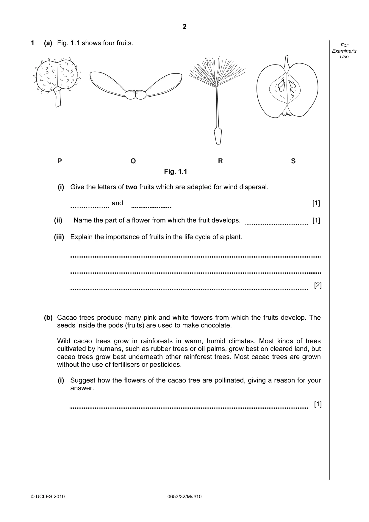 Cambridge IGCSE Science - Combined 0653 2010 May/June Paper 3 · Variant 2 question paper, page 2 of 20
