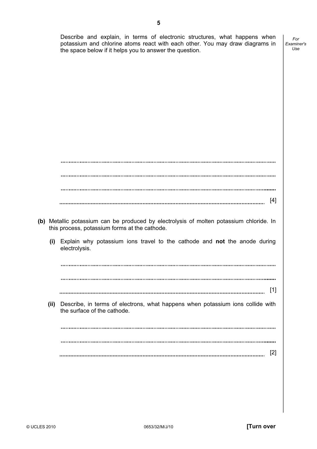 Cambridge IGCSE Science - Combined 0653 2010 May/June Paper 3 · Variant 2 question paper, page 5 of 20