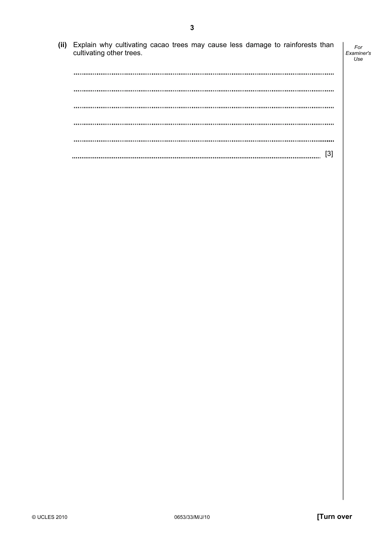 Cambridge IGCSE Science - Combined 0653 2010 May/June Paper 3 · Variant 3 question paper, page 3 of 20