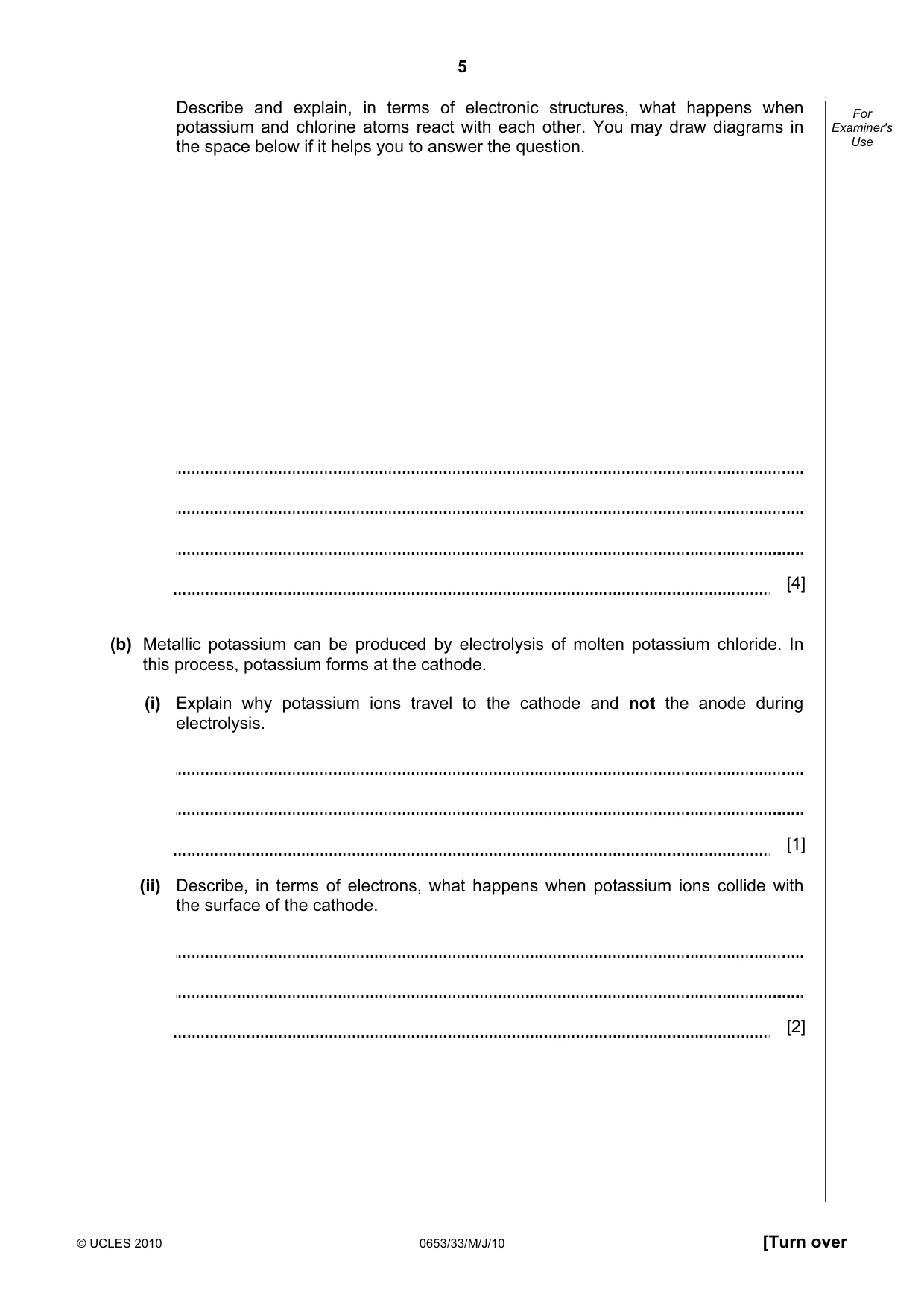 Cambridge IGCSE Science - Combined 0653 2010 May/June Paper 3 · Variant 3 question paper, page 5 of 20
